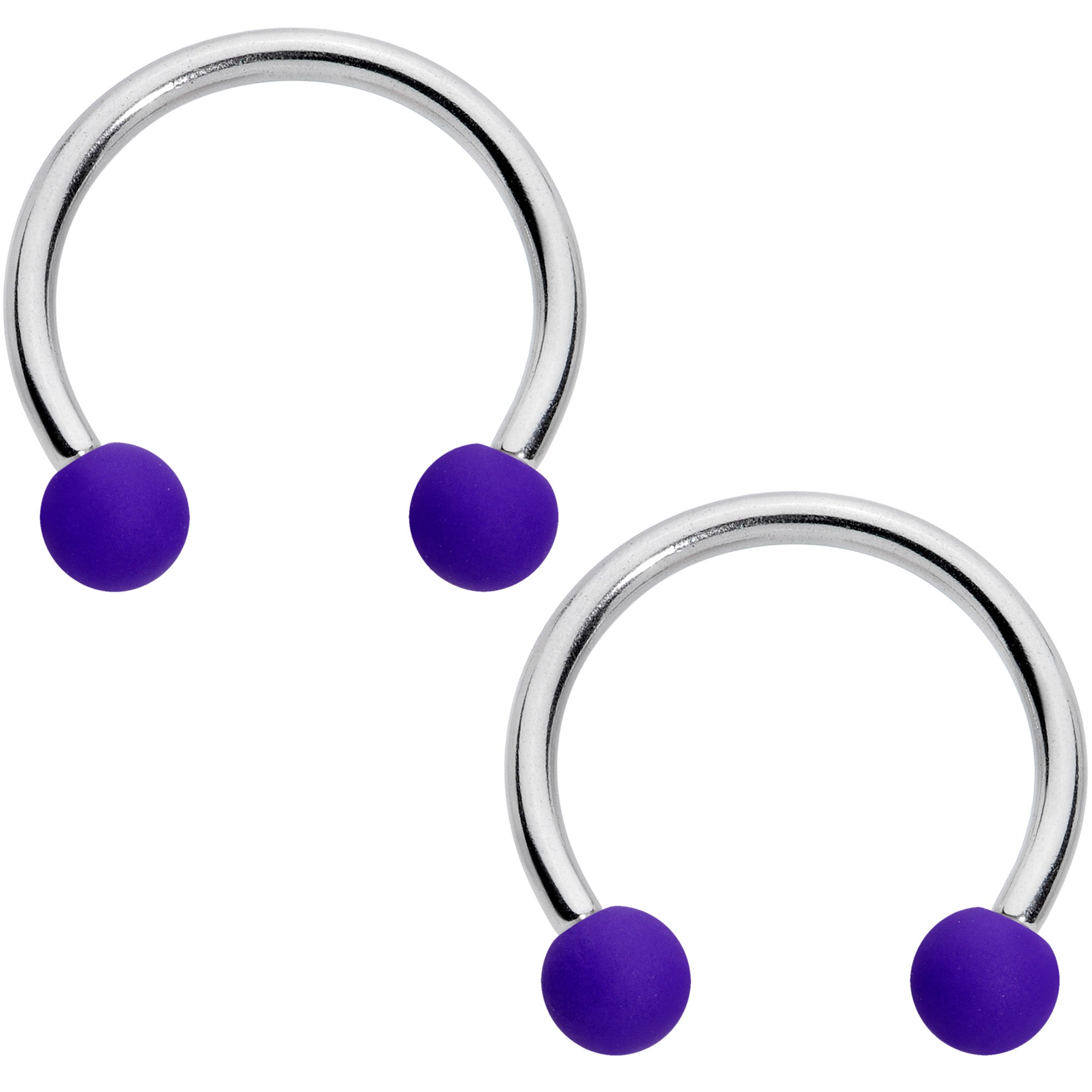 16G 3/8 Peach Purple Matte Horseshoe Circular Barbell Set of 4