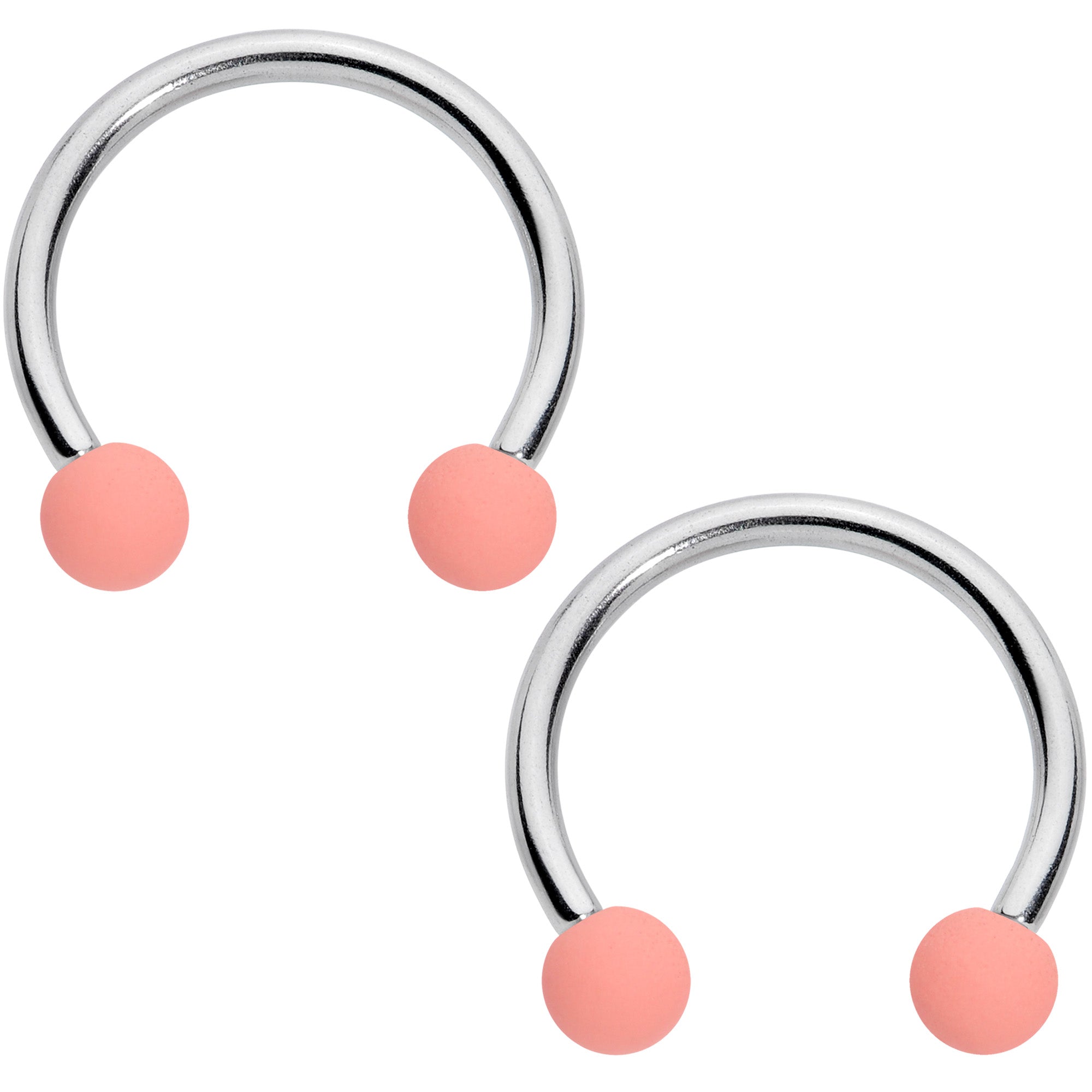 16G 3/8 Peach Purple Matte Horseshoe Circular Barbell Set of 4