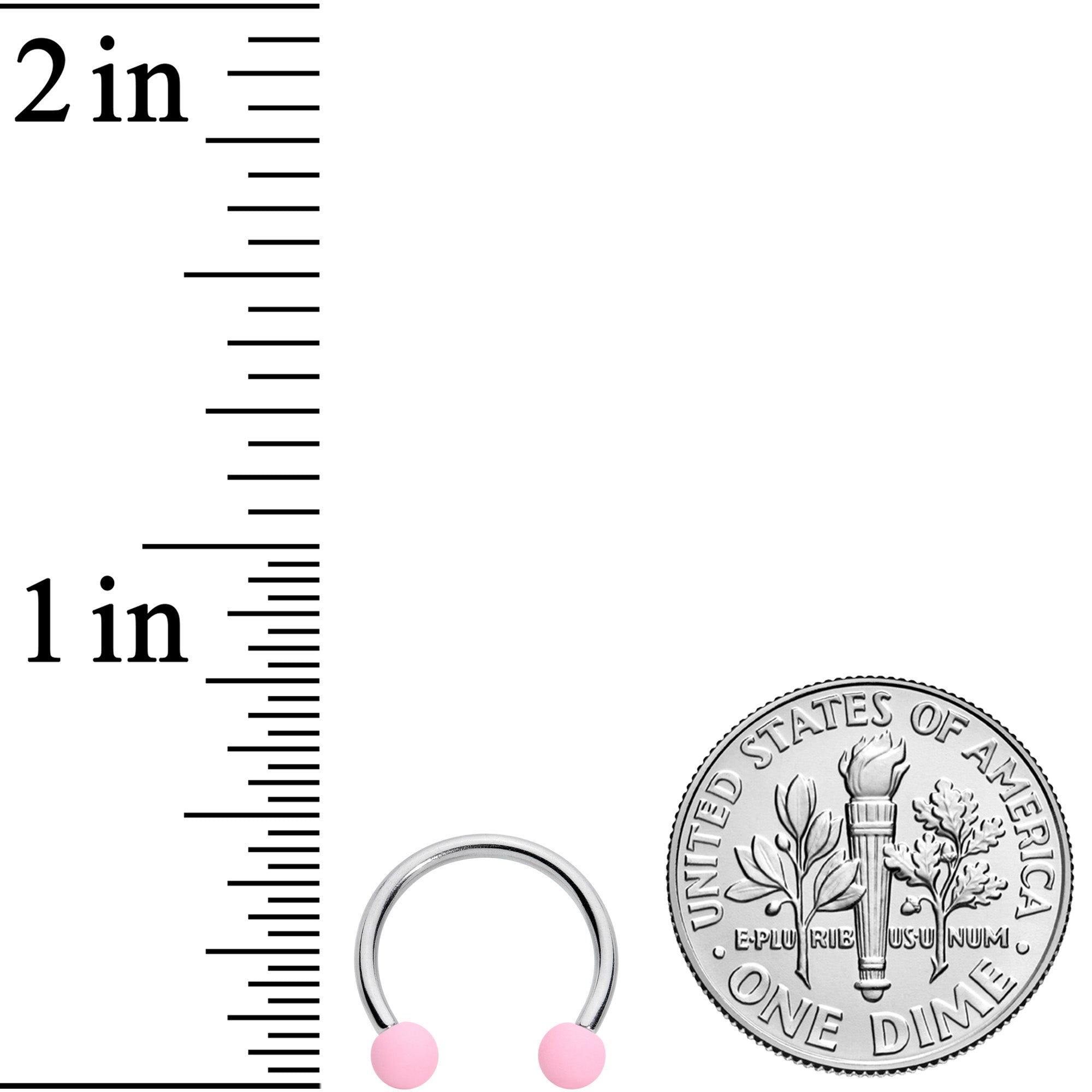 16G 3/8 Pink Peach Matte Horseshoe Circular Barbell Set of 4