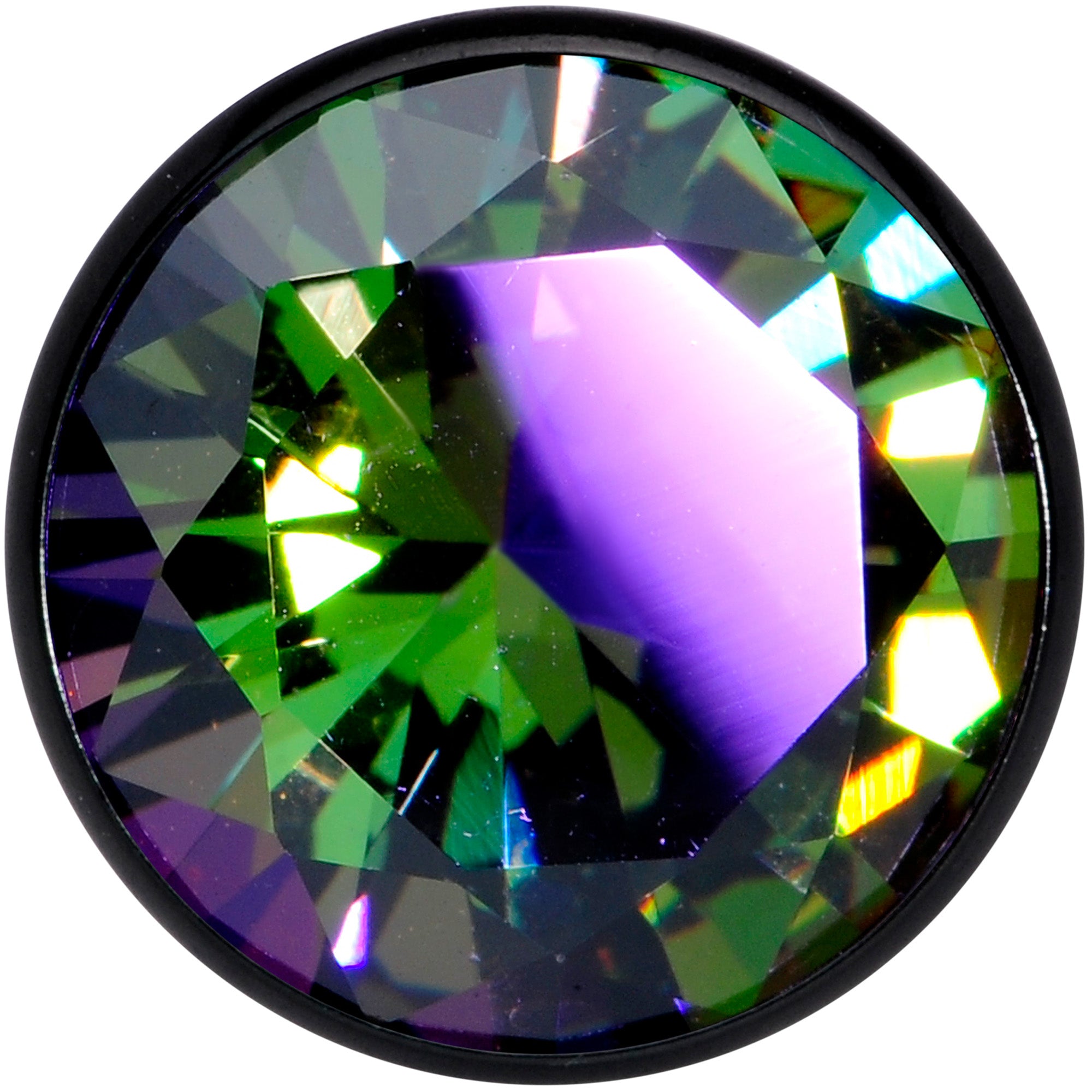 Vitrail CZ Gem Black Screw Fit Plug Set