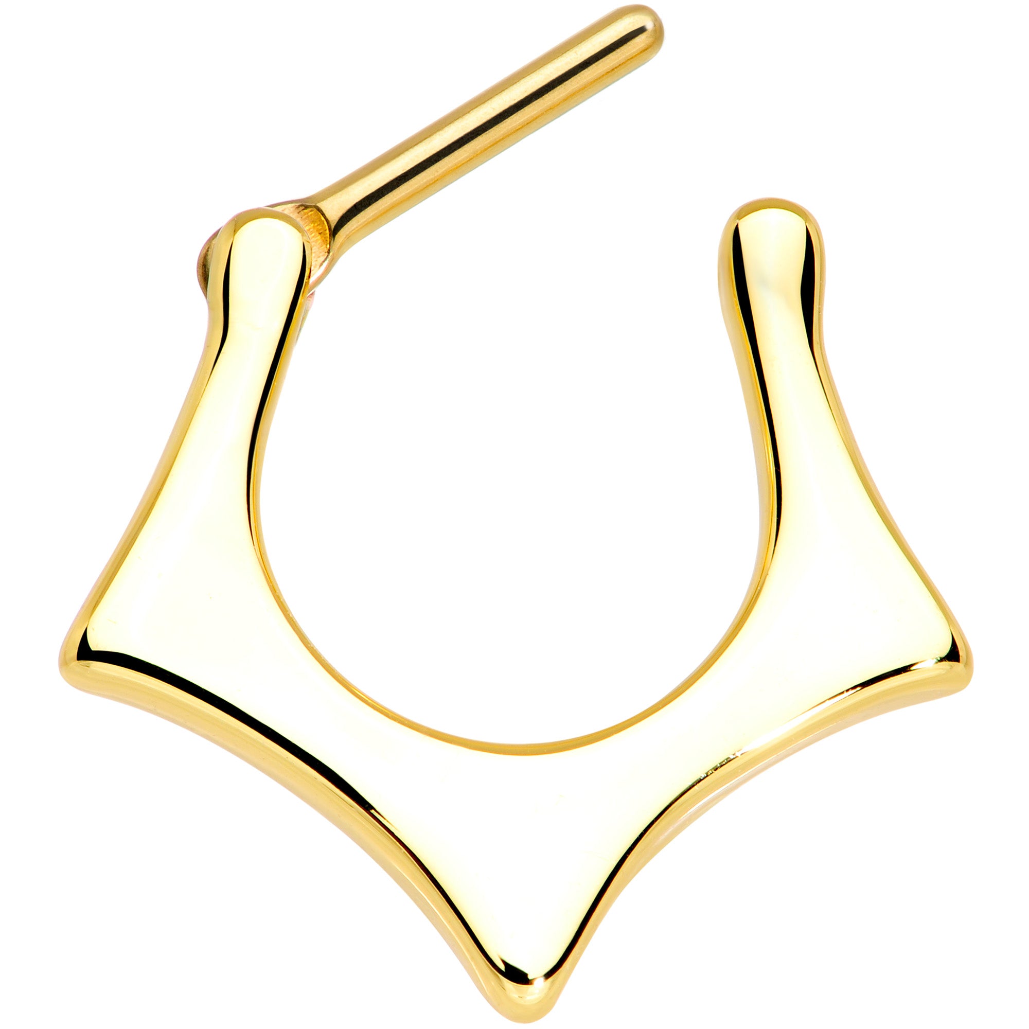 16G 5/16 Gold Tone Dramatically Structured Septum Clicker