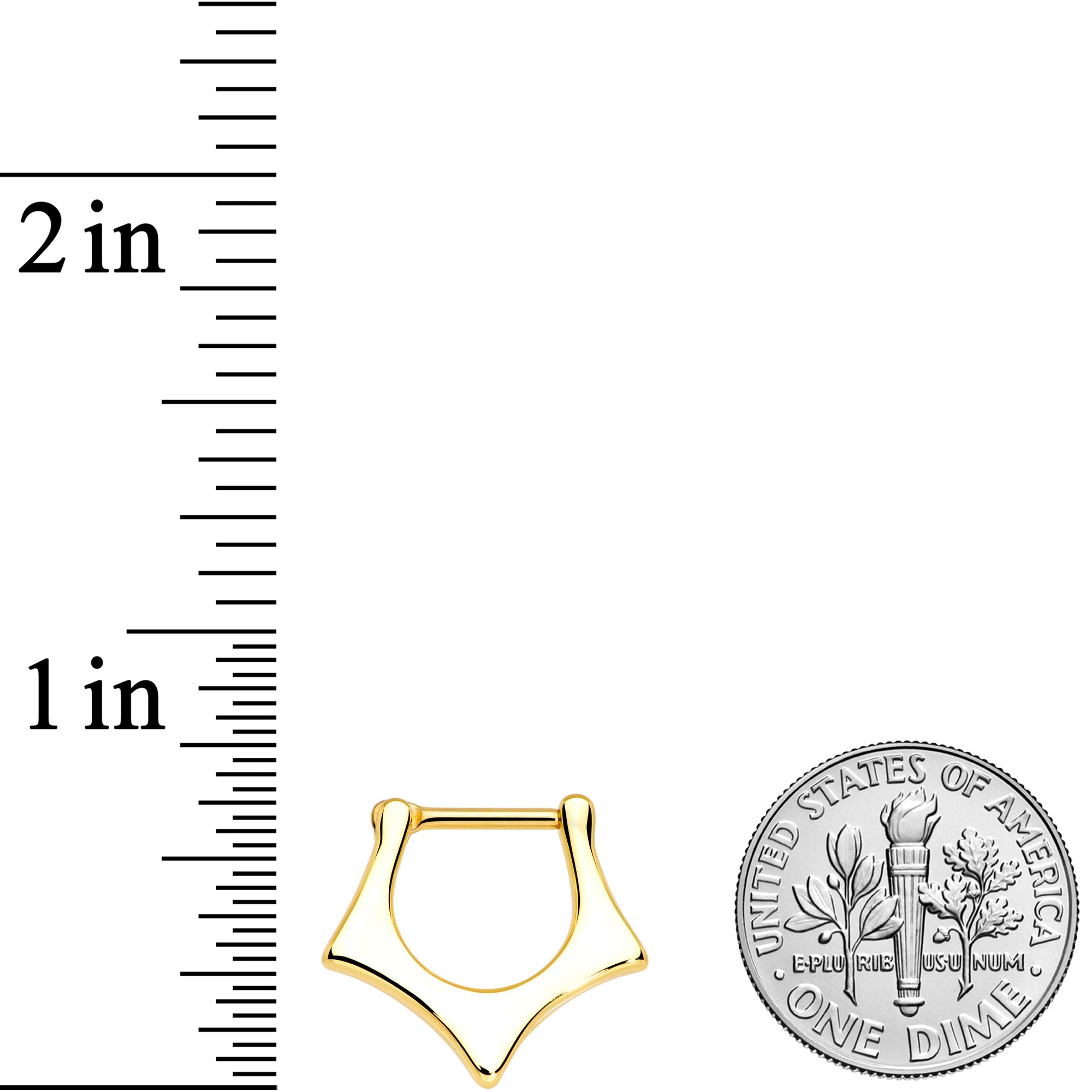 16G 5/16 Gold Tone Dramatically Structured Septum Clicker