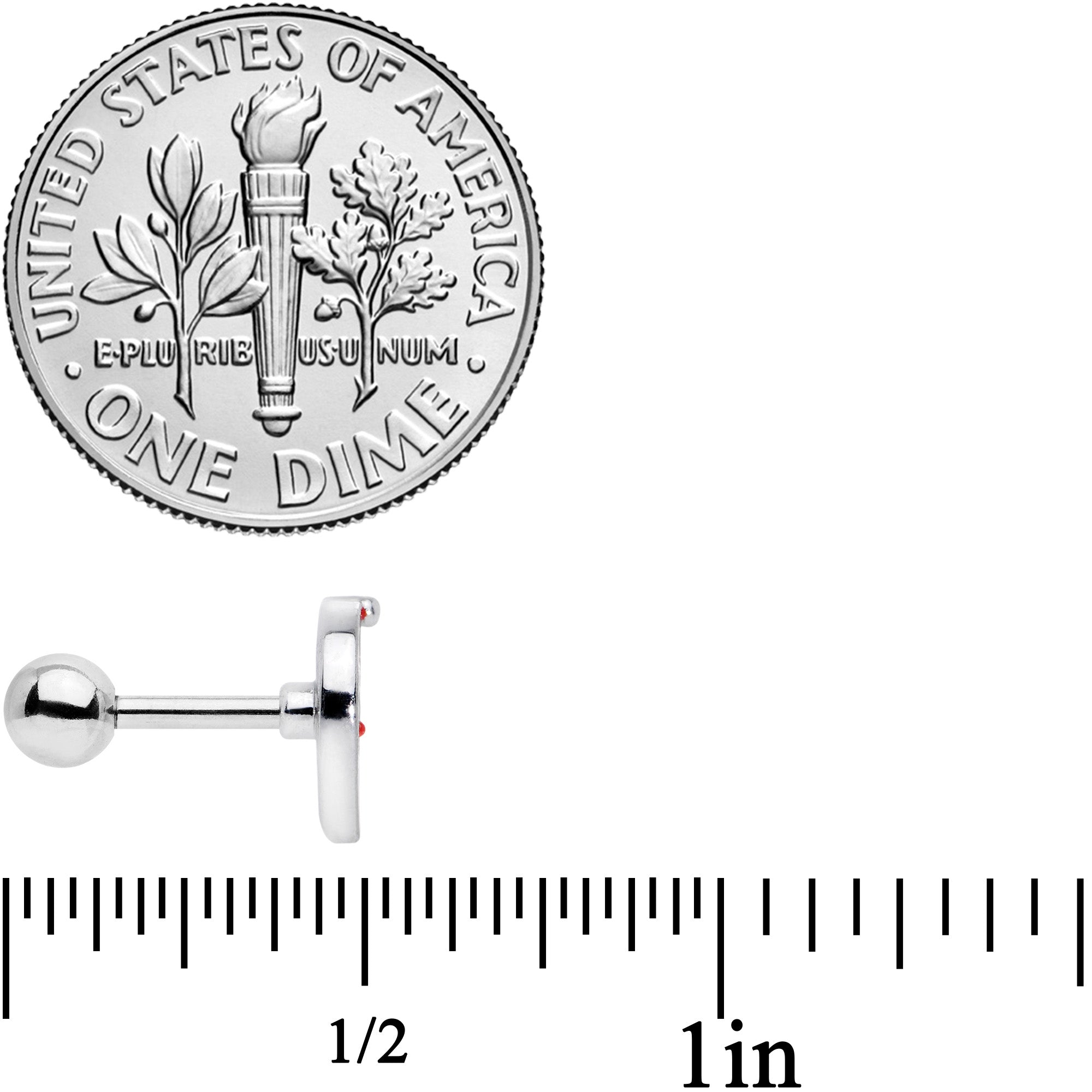 16G 1/4 Gold Tone Santa Merry Christmas Cartilage Tragus Set of 3