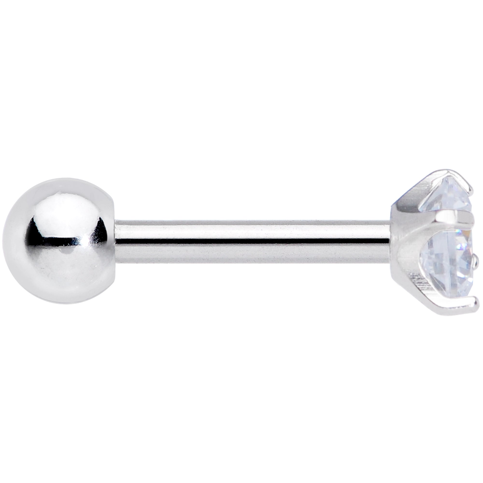 18G 1/4 Clear CZ Gem G23 Titanium 3mm Cartilage Tragus Earring