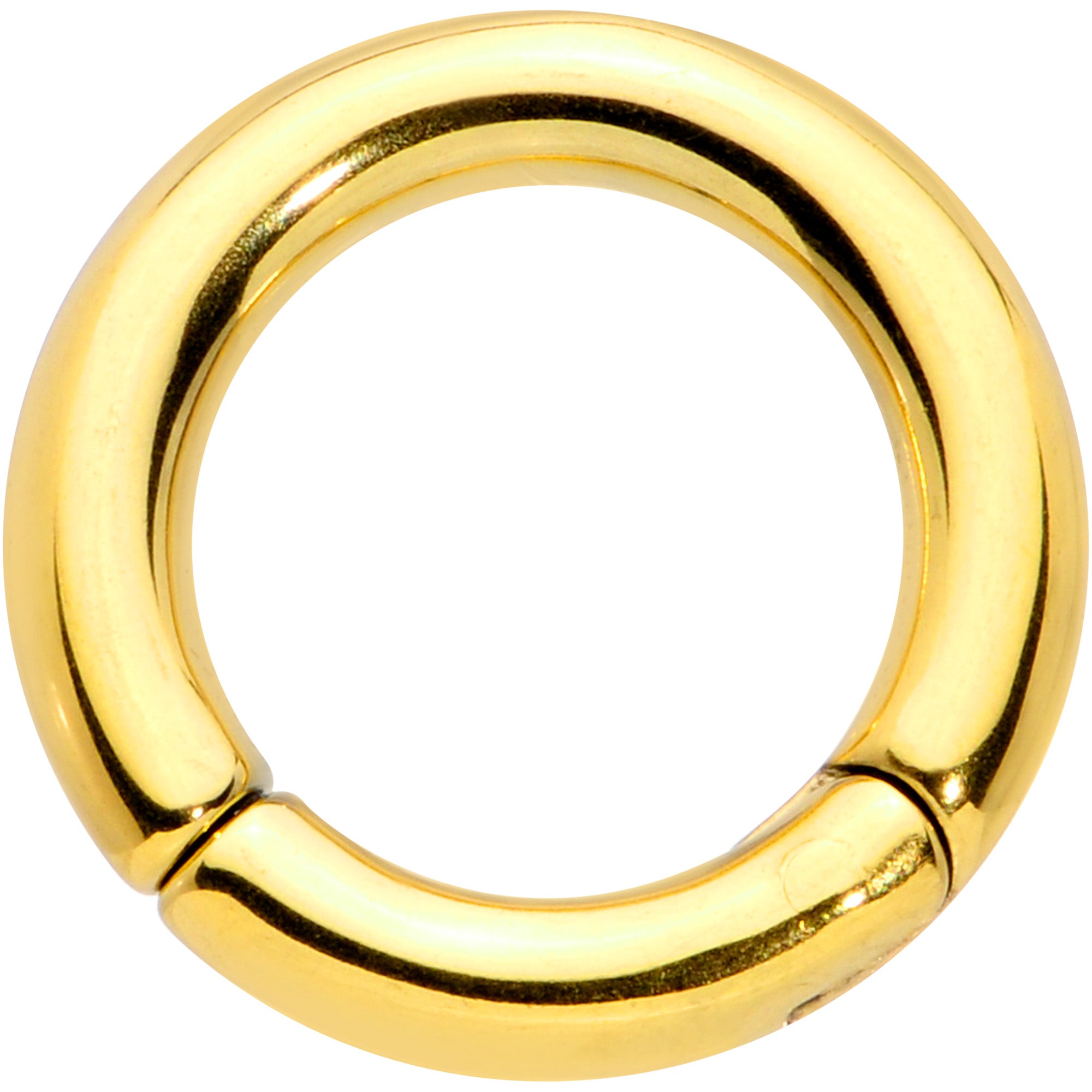 8G 1/2 Gold Tone PVD Steel Hinged Segment Ring