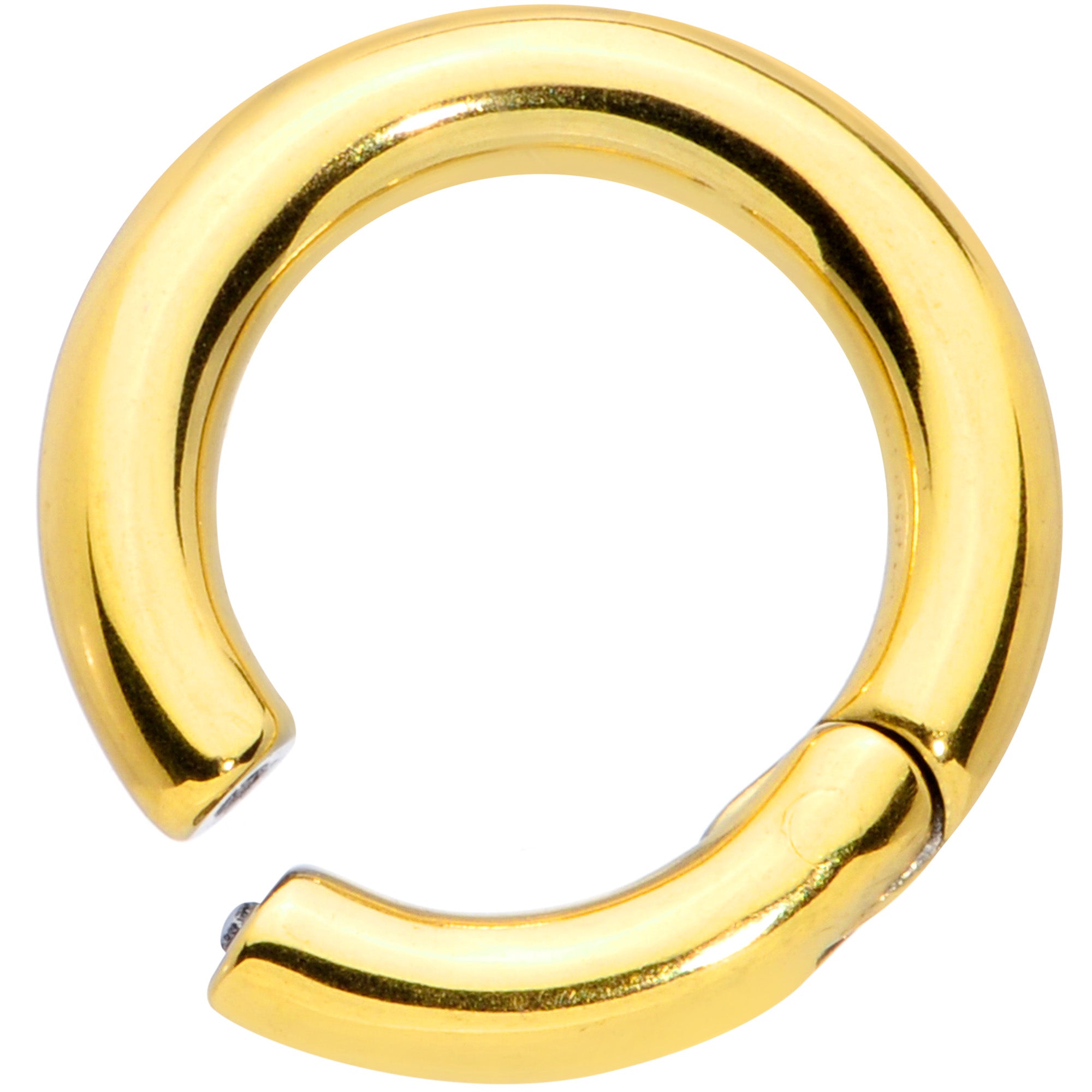 8G 1/2 Gold Tone PVD Steel Hinged Segment Ring
