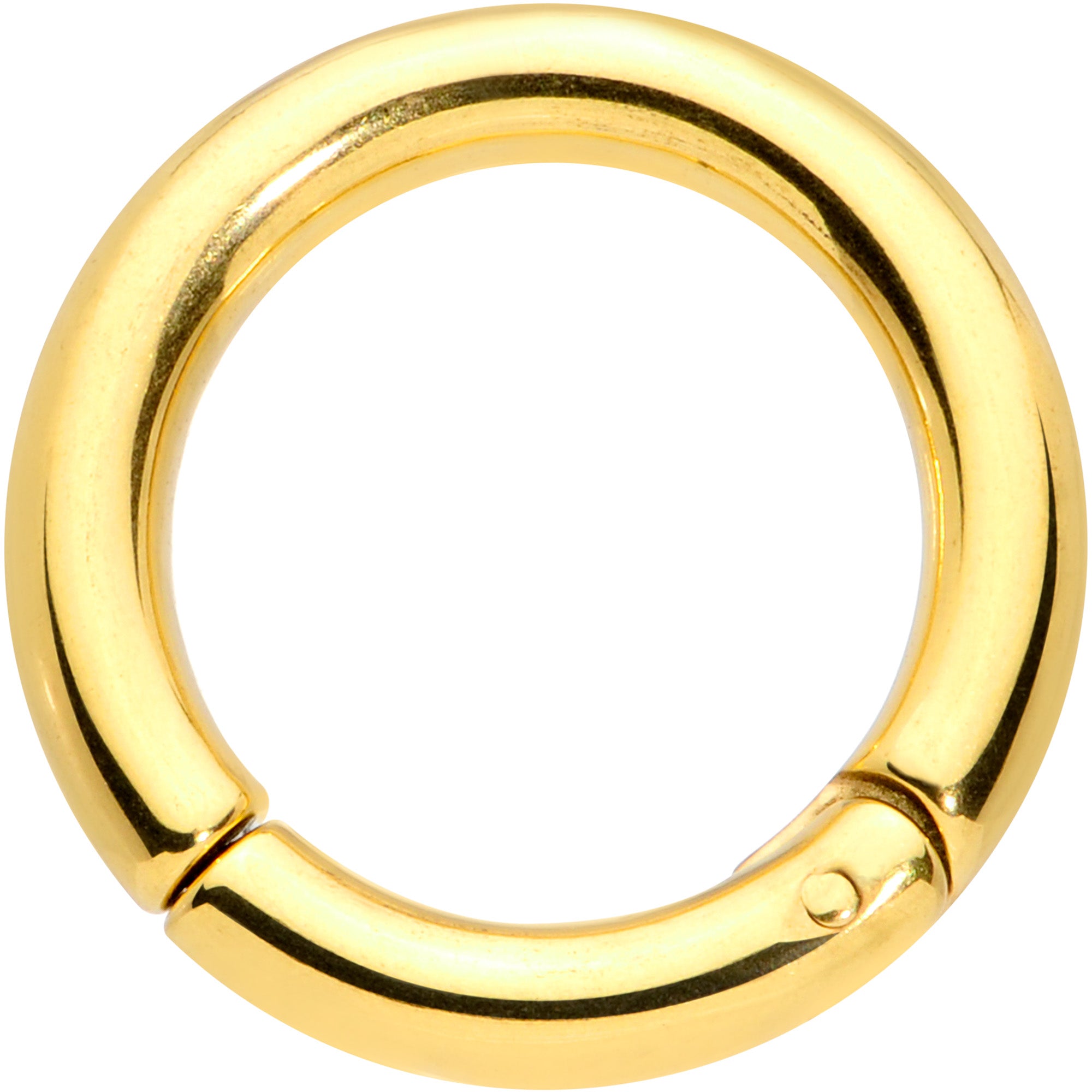 8G 9/16 Gold Tone PVD Steel Hinged Segment Ring