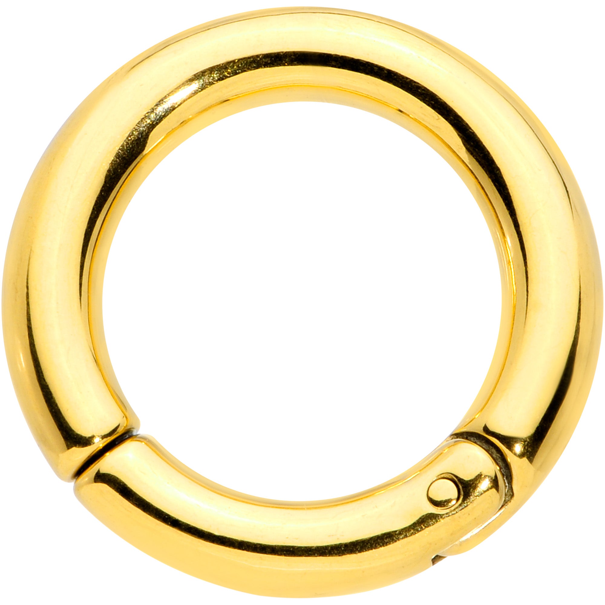 6G 5/8 Gold Tone PVD Steel Hinged Segment Ring