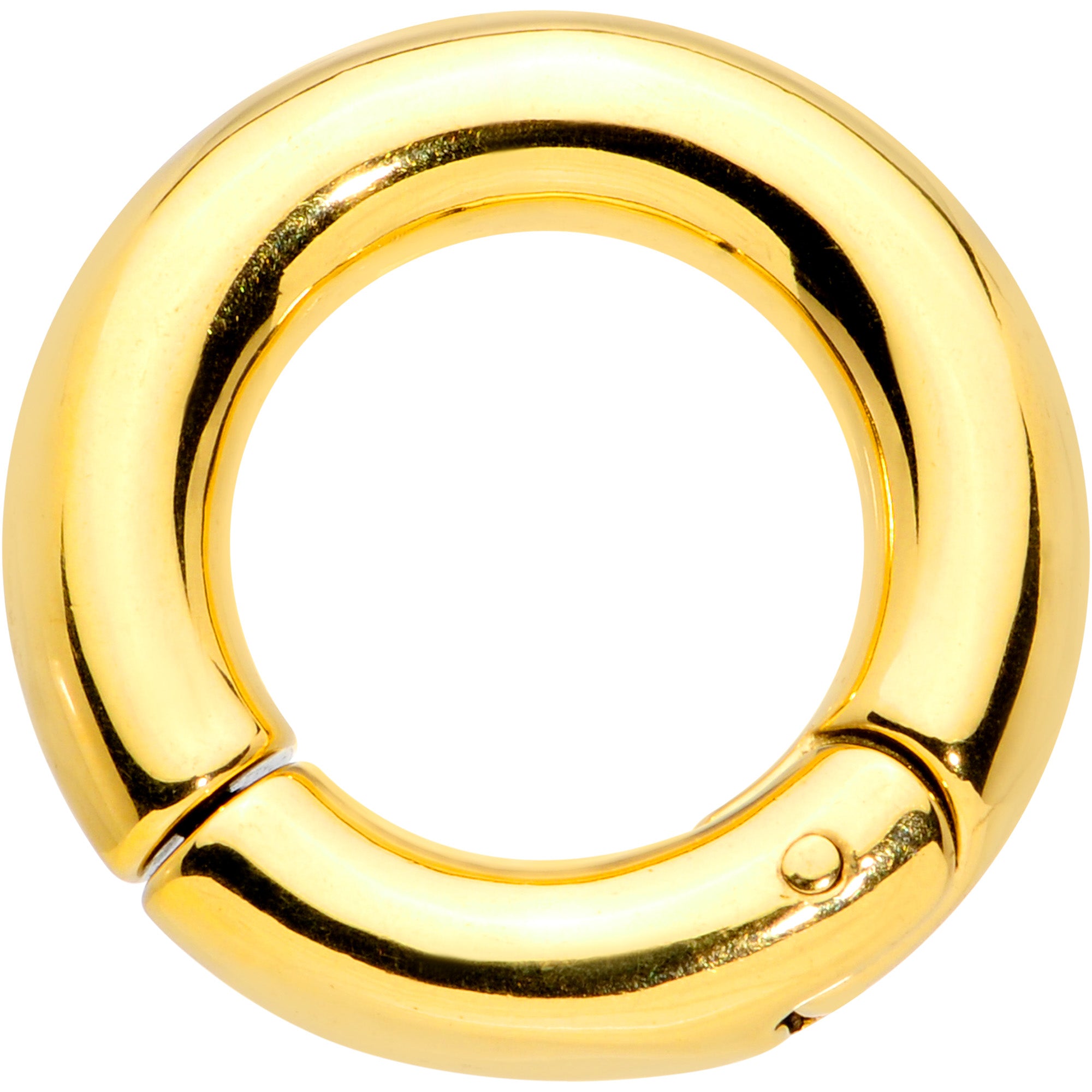 4G 9/16 Gold Tone PVD Steel Hinged Segment Ring