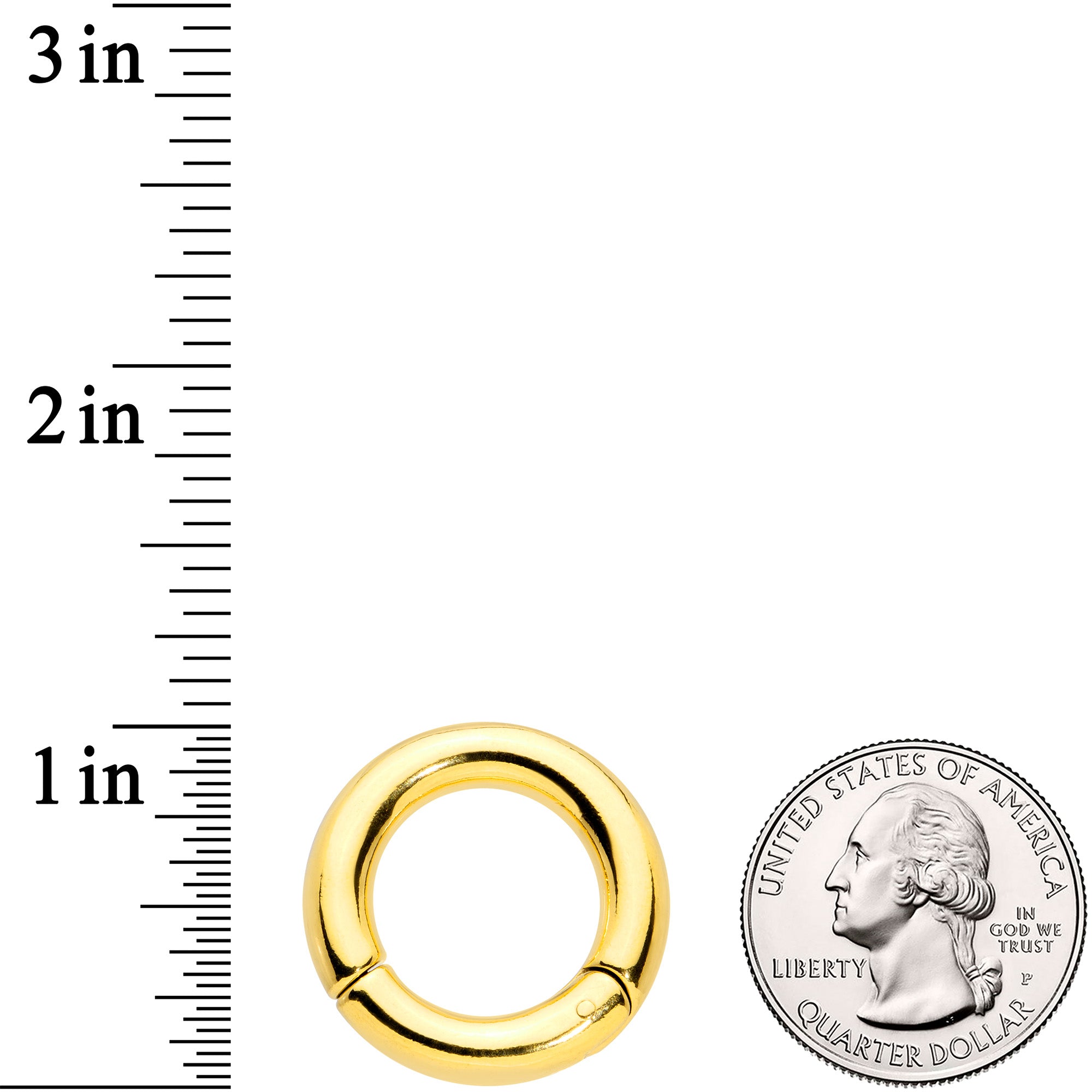 4G 5/8 Gold Tone PVD Steel Hinged Segment Ring