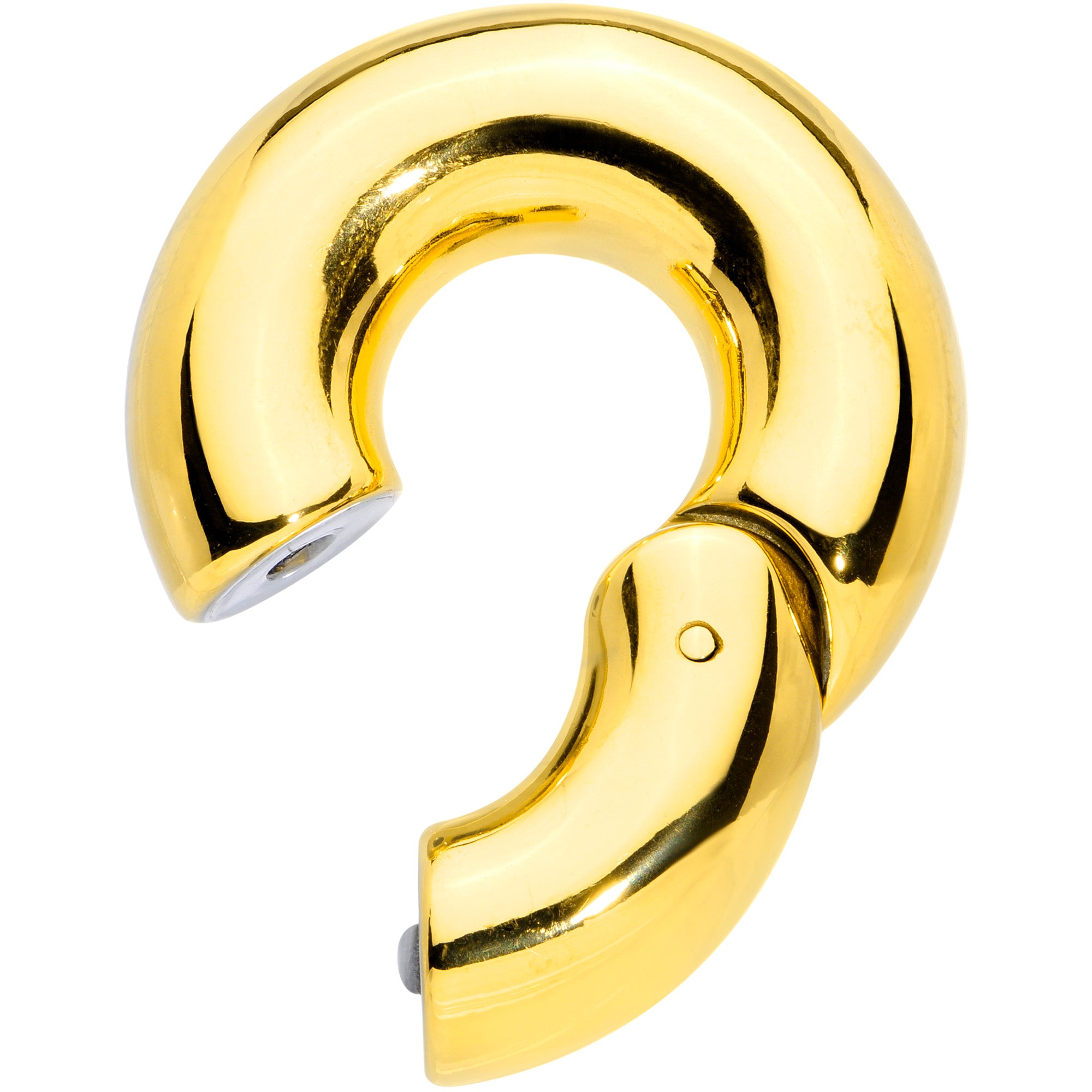 00G 1/2 Gold Tone PVD Steel Hinged Segment Ring