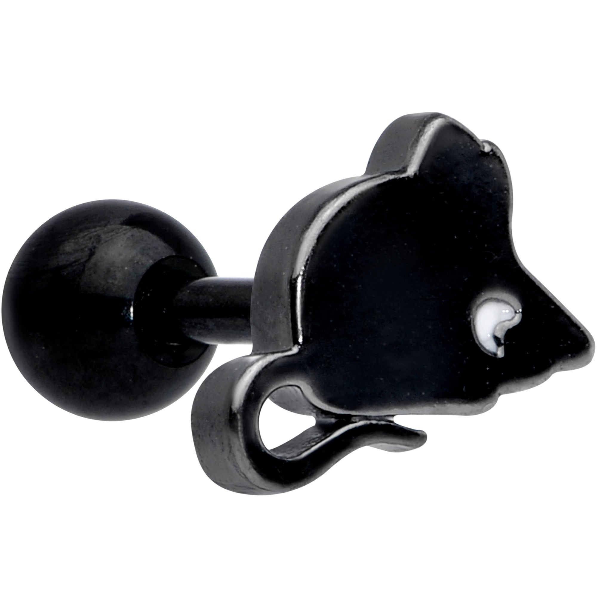 16G 1/4 Black Mouse Cartilage Tragus Earring
