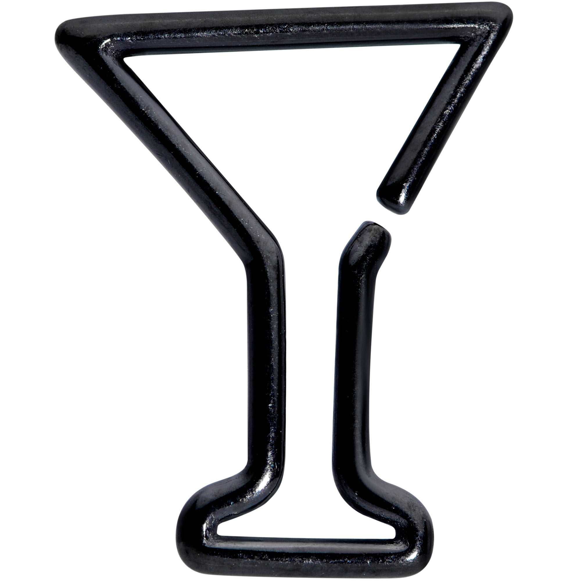 16G 5/16 Black Plated Bottoms Up Wine Glass Closure Ring