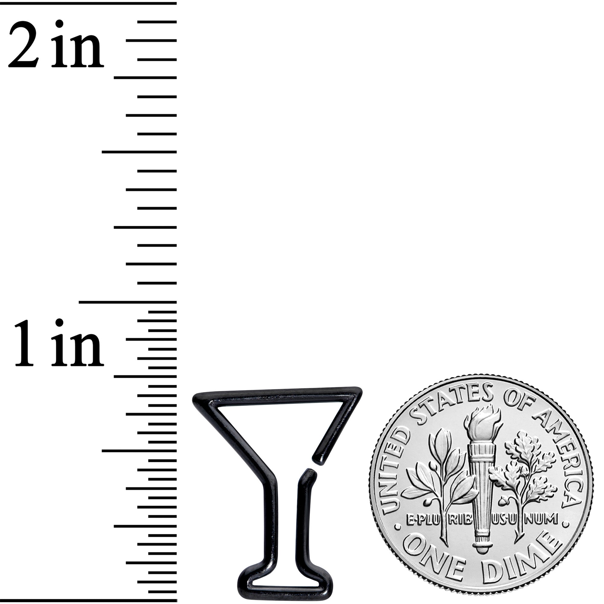 16G 5/16 Black Plated Bottoms Up Wine Glass Closure Ring