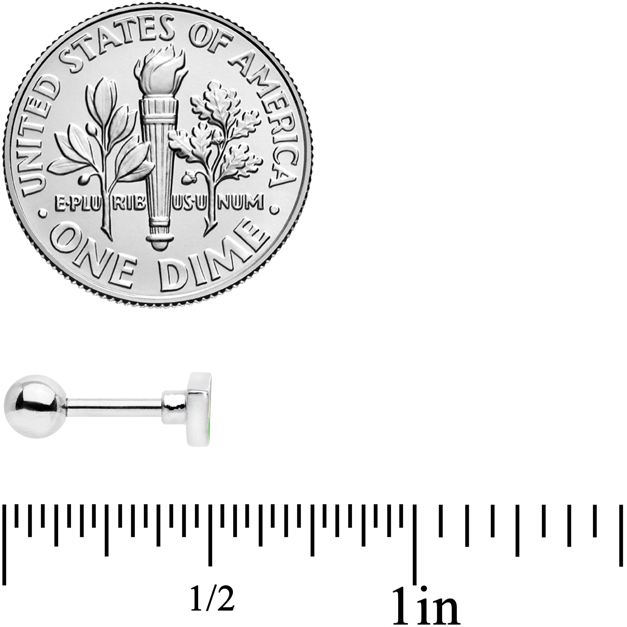 16G 1/4 Red Green Juicy Watermelon Fruit Cartilage Tragus Earring