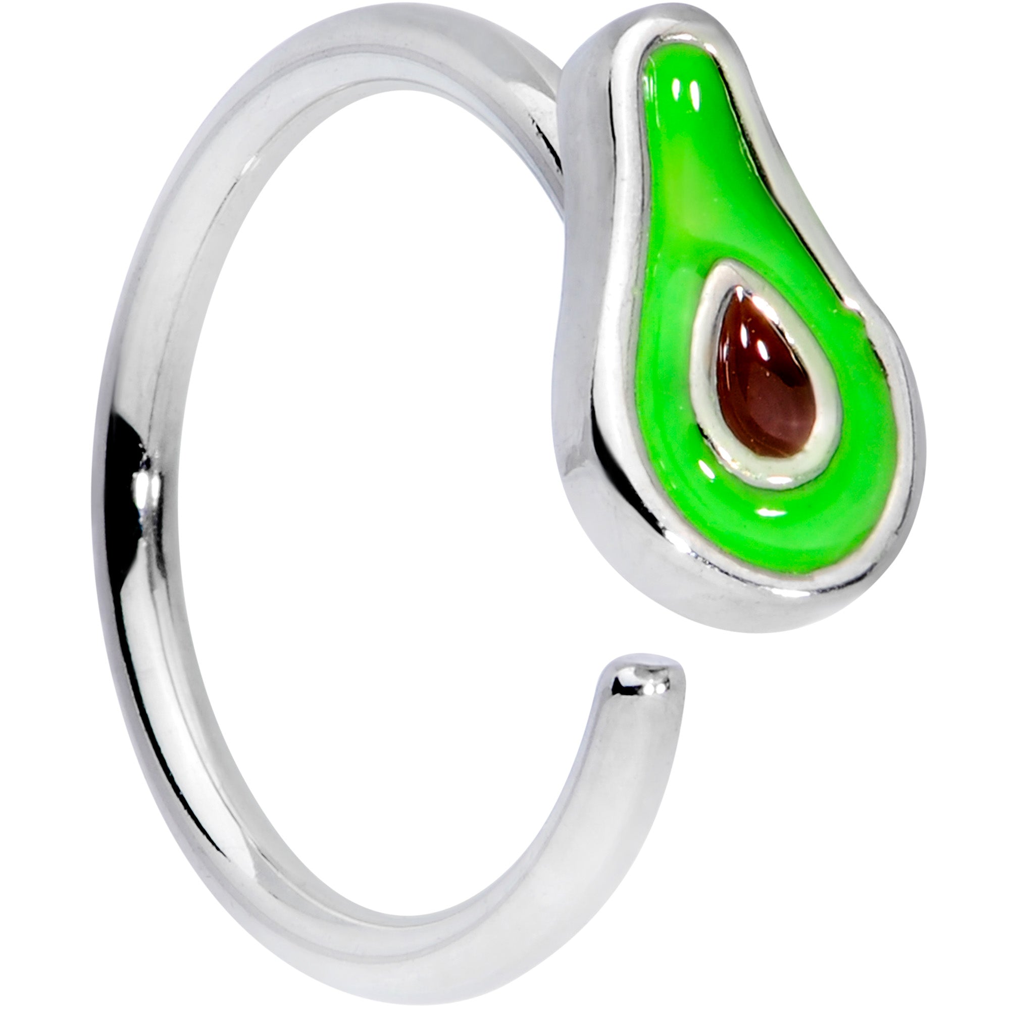 16G 3/8 Green Groovy Avocado Closure Ring