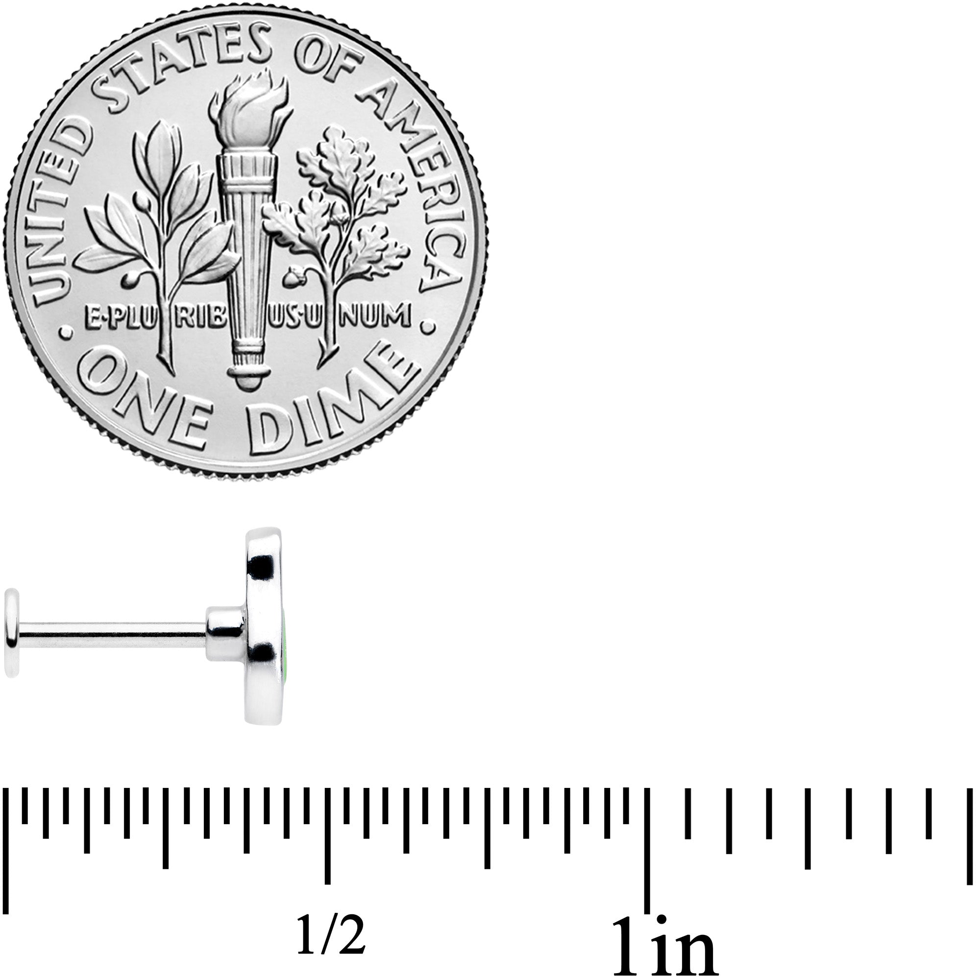 16G 3/8 Groovy Green Avocado Fruit Labret Monroe Tragus