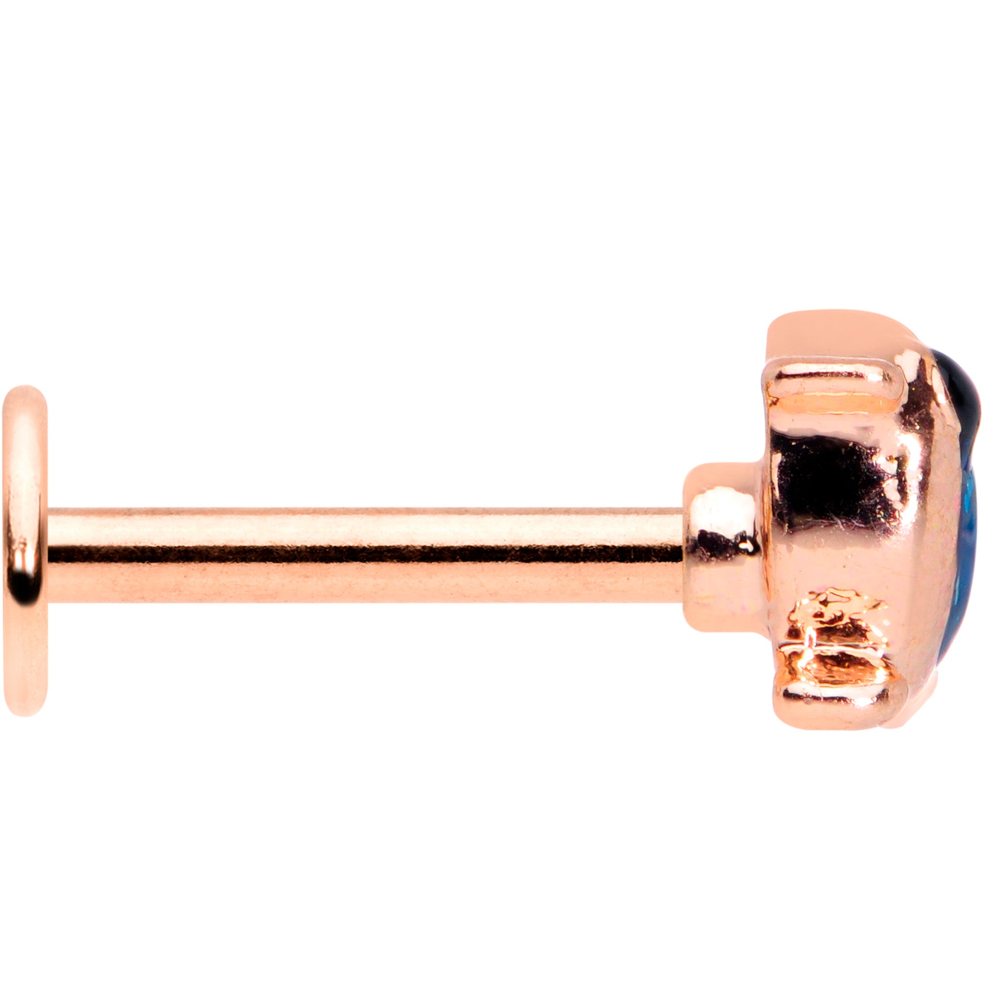 16G 5/16 Rose Gold Tone Blue Bird Labret Monroe Tragus