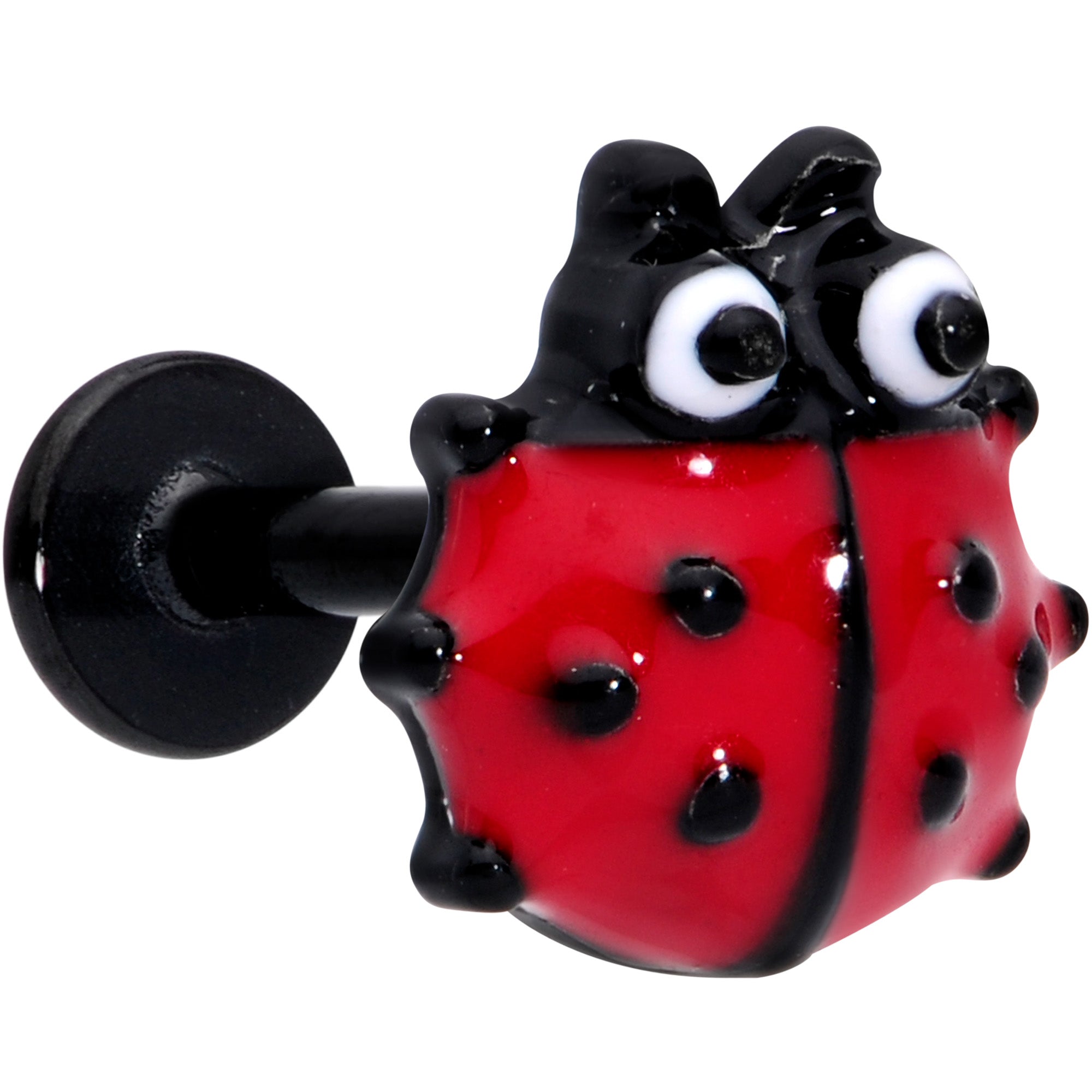 16G 5/16 Red Black Insect Ladybug Labret Monroe Tragus