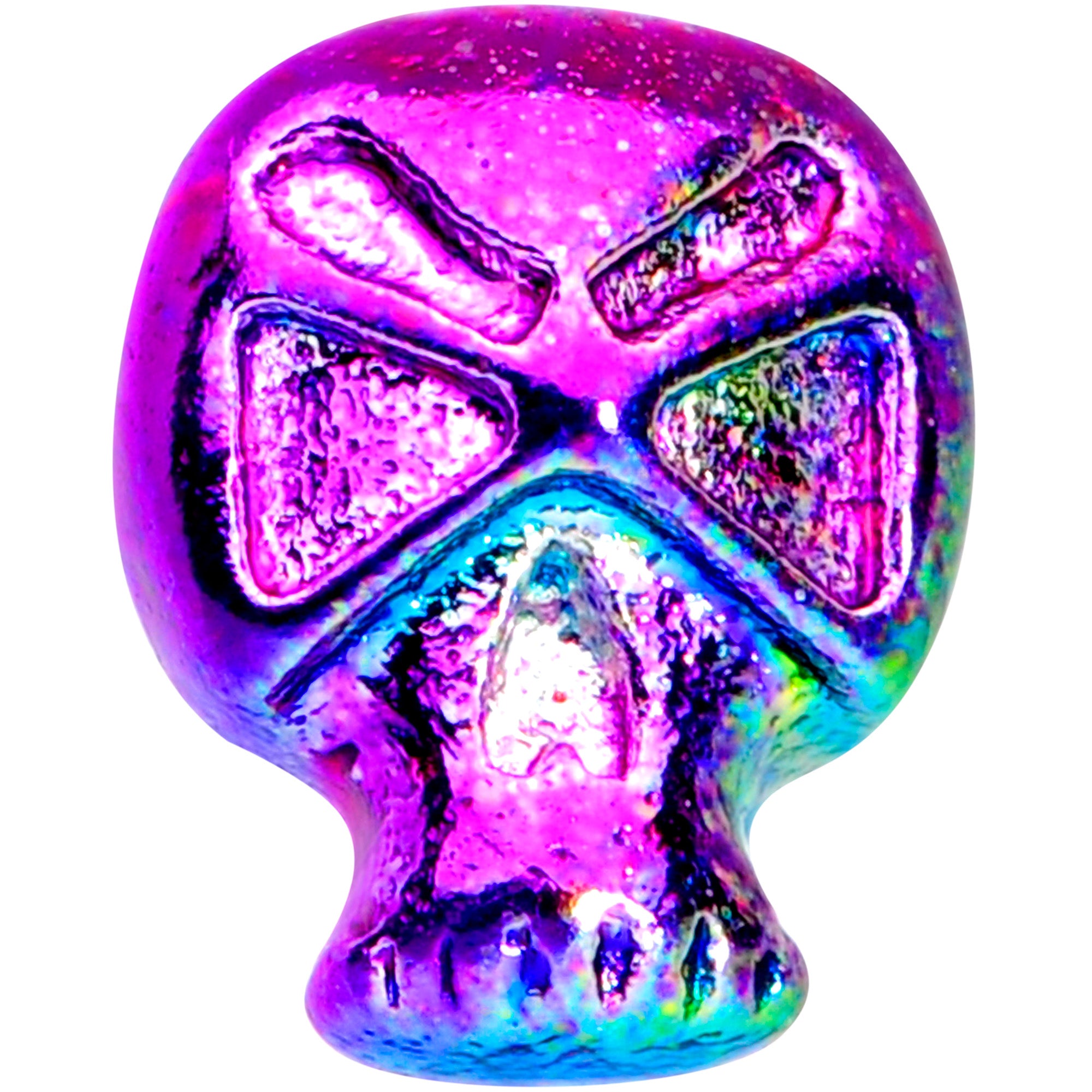 16G 1/4 Rainbow Plated Scary Skull Cartilage Tragus Earring