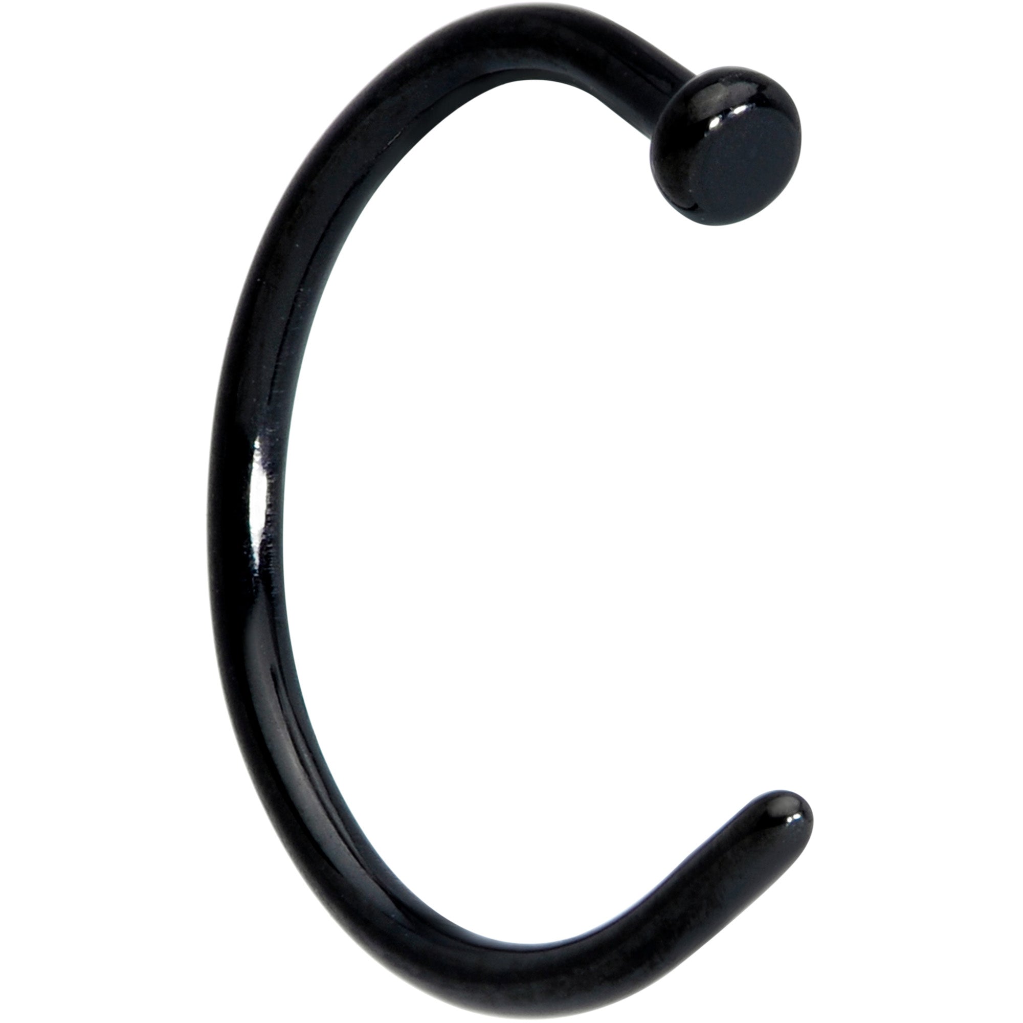 18G 3/8 Black PVD Implant Grade Titanium Disc Nose Hoop