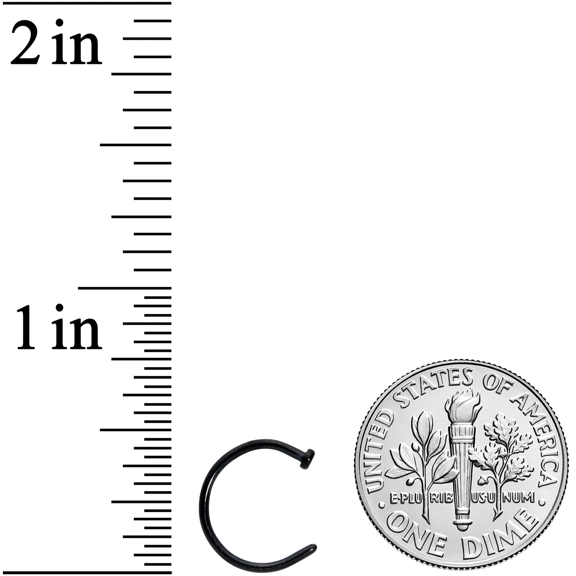 18G 3/8 Black PVD Implant Grade Titanium Disc Nose Hoop