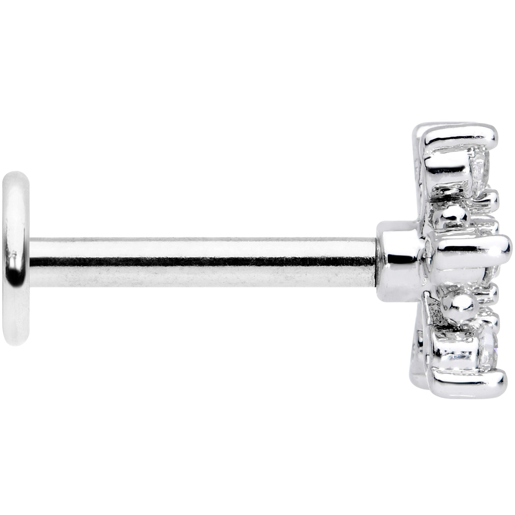 16G 5/16 Clear CZ Gem Snowflake Christmas Labret Monroe Tragus