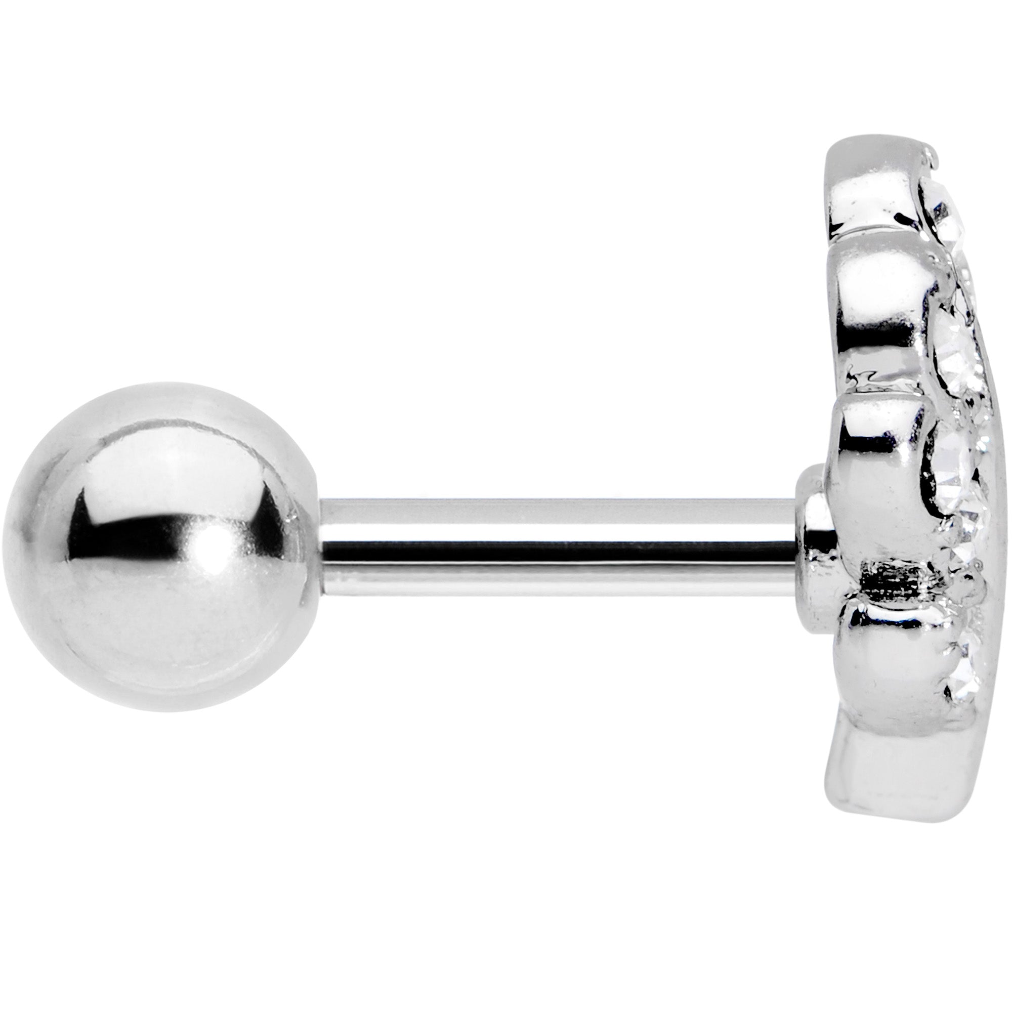 16G 1/4 Clear Gem Elegant Leaves Cartilage Tragus