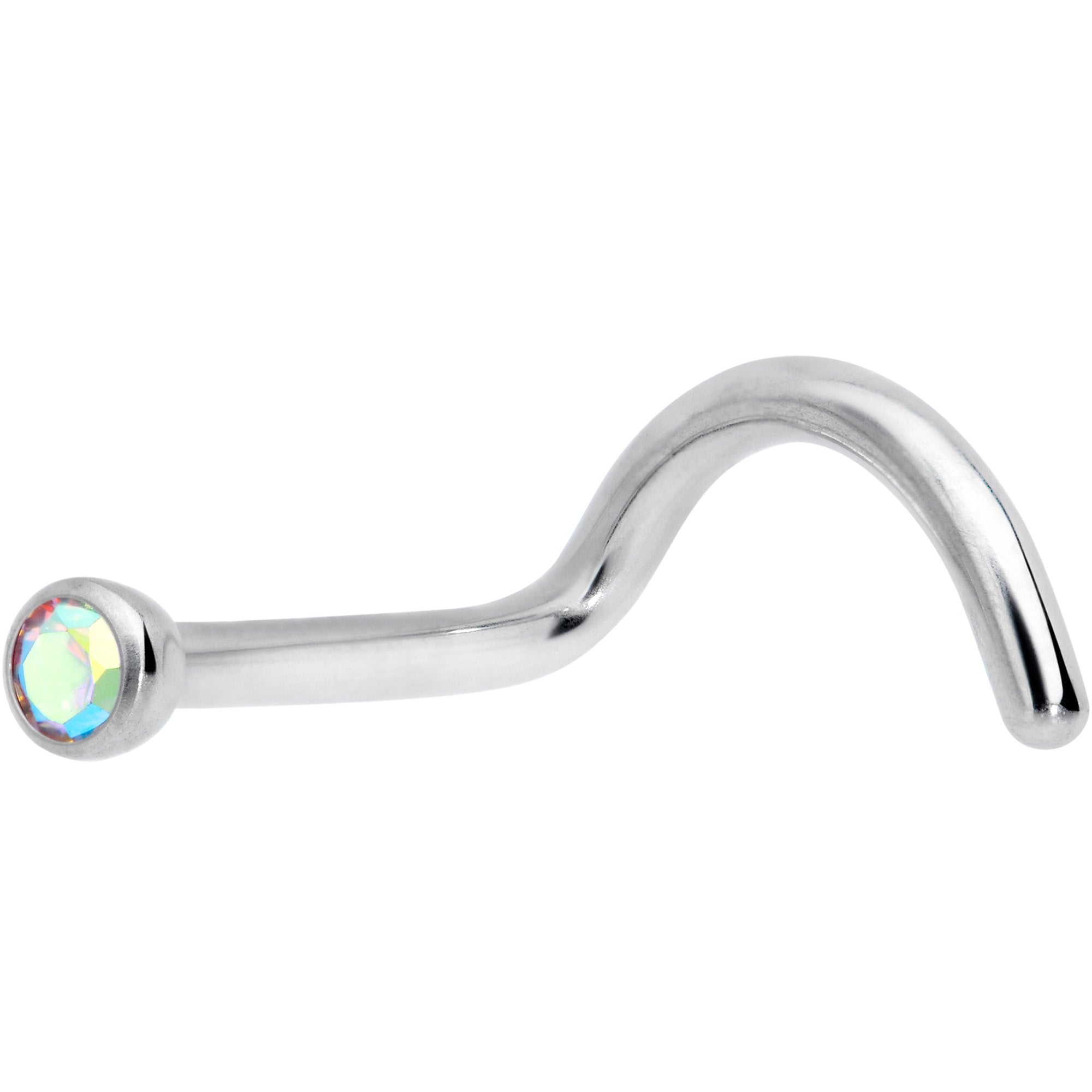 18G Aurora 2mm Grade 23 Titanium Press Fit Left Nose Ring Screw