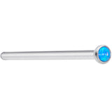 18 Gauge 3/4 Blue 2mm Synthetic Opal Titanium Fishtail Nose Ring