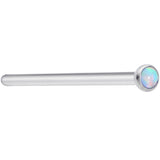 18 Gauge 3/4 White 2mm Synthetic Opal Titanium Fishtail Nose Ring