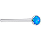 18 Gauge 3/4 Blue 3mm Synthetic Opal Titanium Fishtail Nose Ring