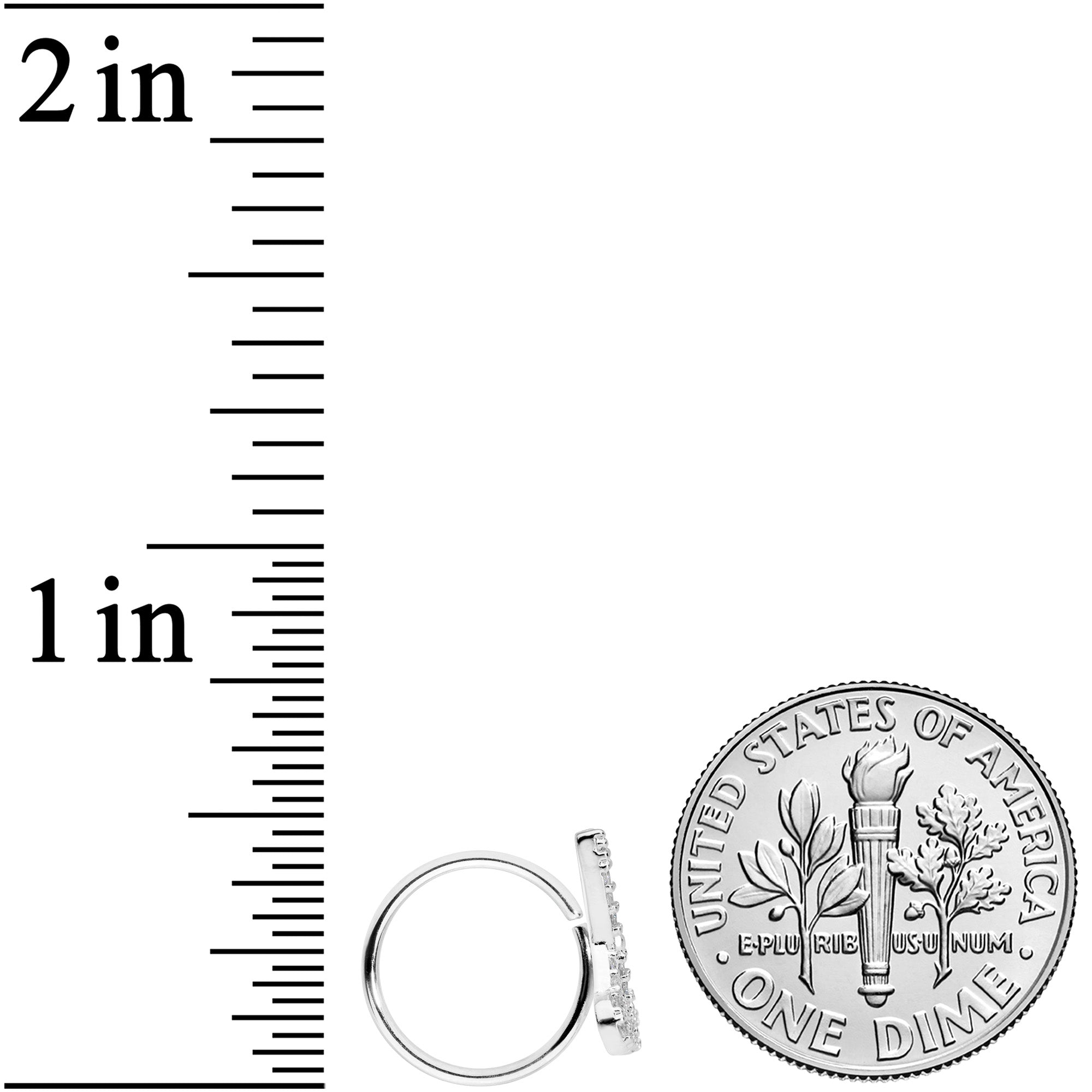 18G 3/8 Clear CZ Gem Shears Scissors Nose Hoop