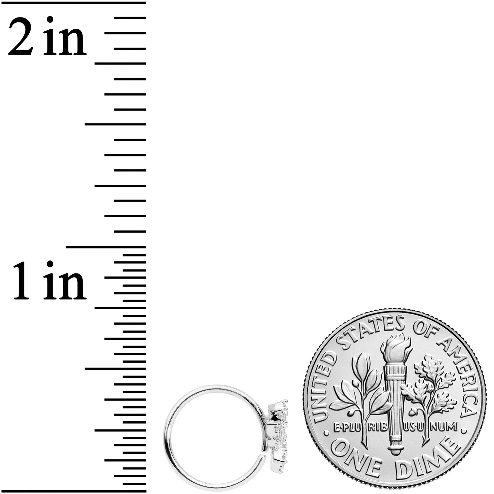 18G 3/8 Clear CZ Gem Lotus Flower Nose Hoop