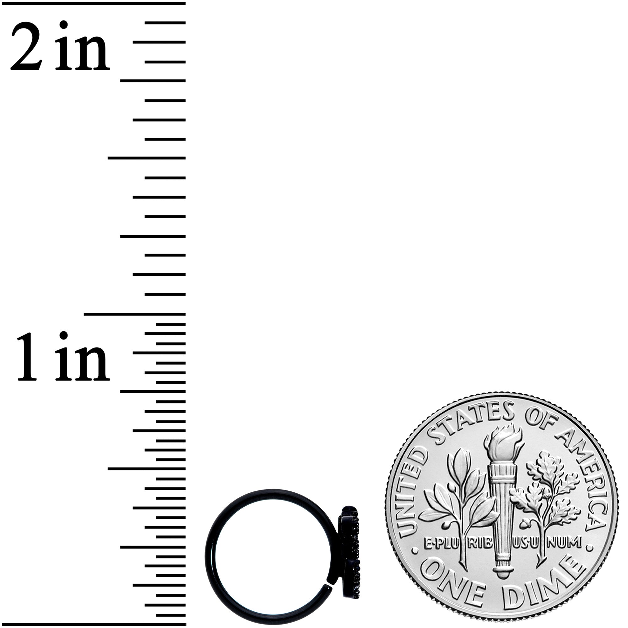 18G 3/8 Clear CZ Gem Black Amazing Om Nose Hoop