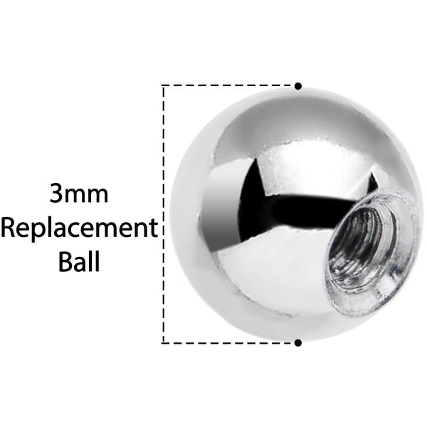 16 Gauge Black Gem 3mm Replacement Ball End BodyCandy