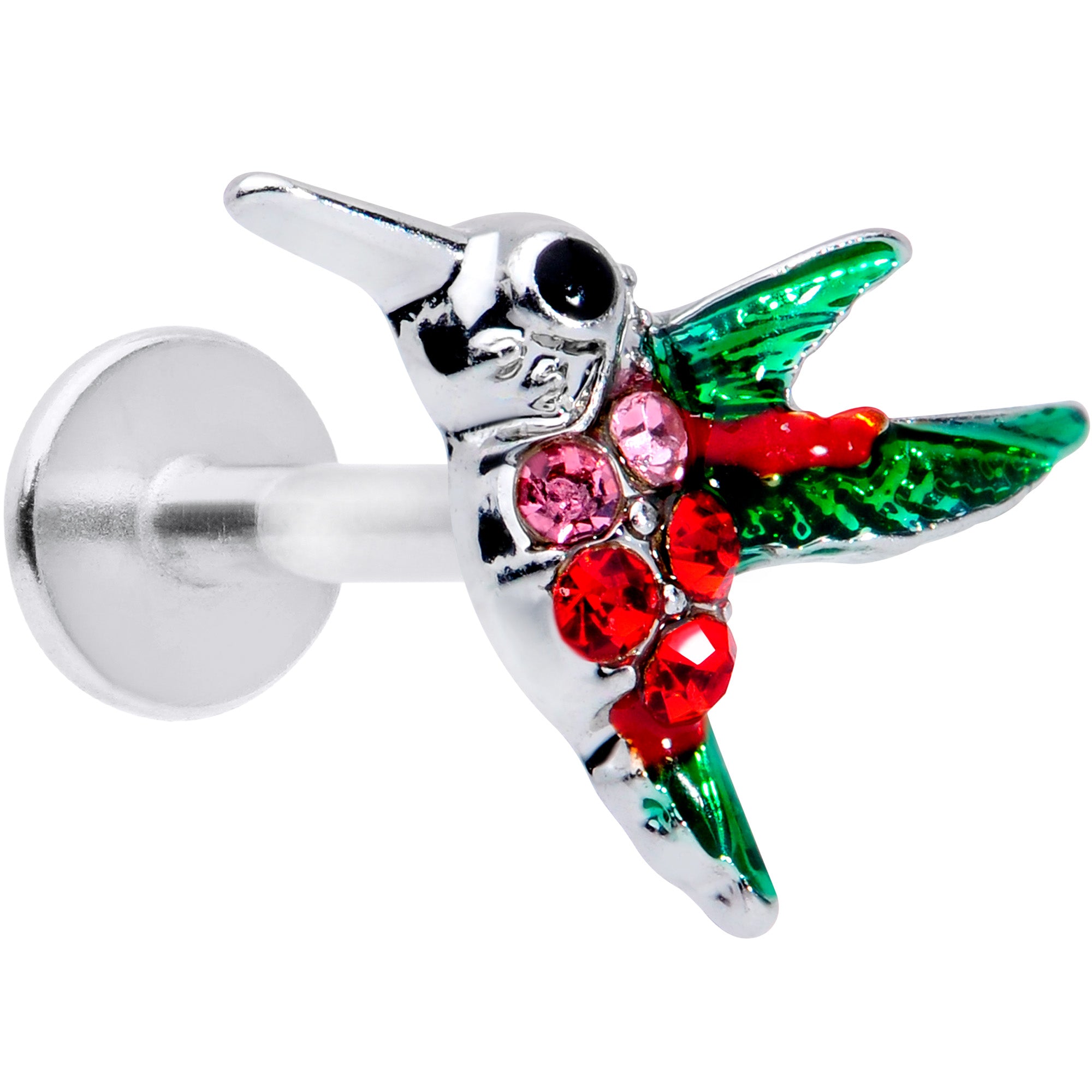 16G 5/16 Red Pink Gem Green Hummingbird Labret Monroe Tragus