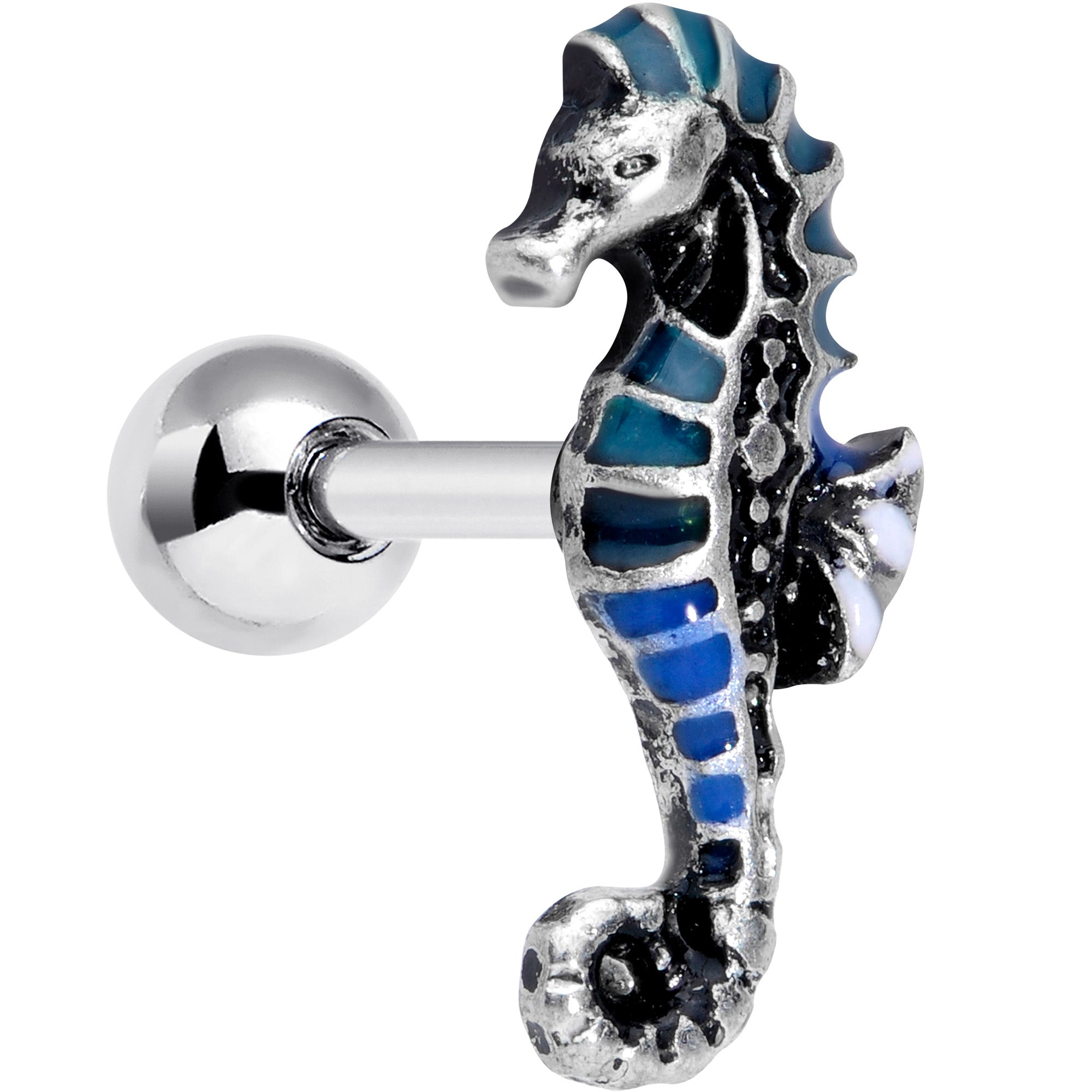 16G 1/4 Nautical Seahorse Cartilage Tragus Earring