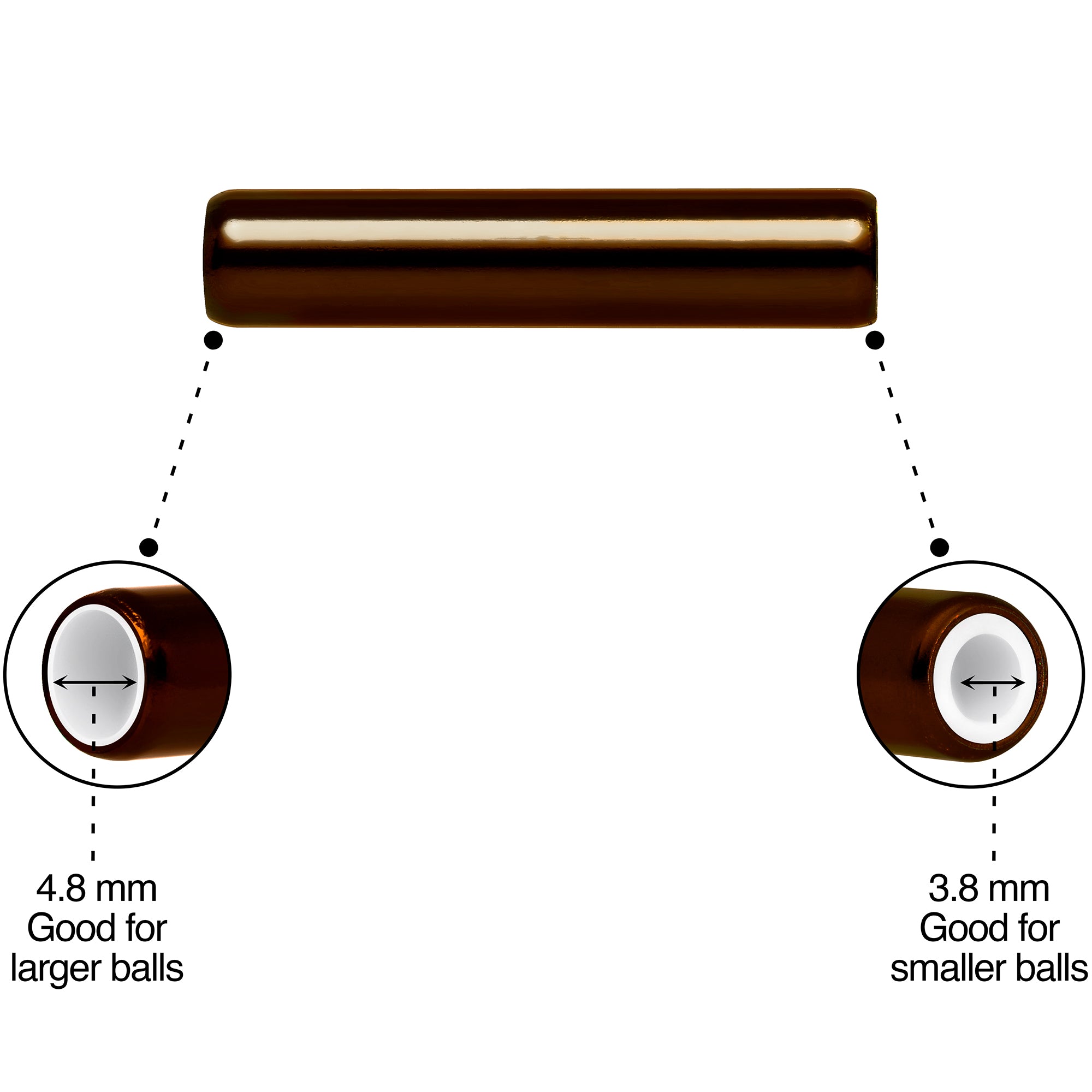 5mm to 6mm Brown Aluminum Body Piercing Ball Removal Tool