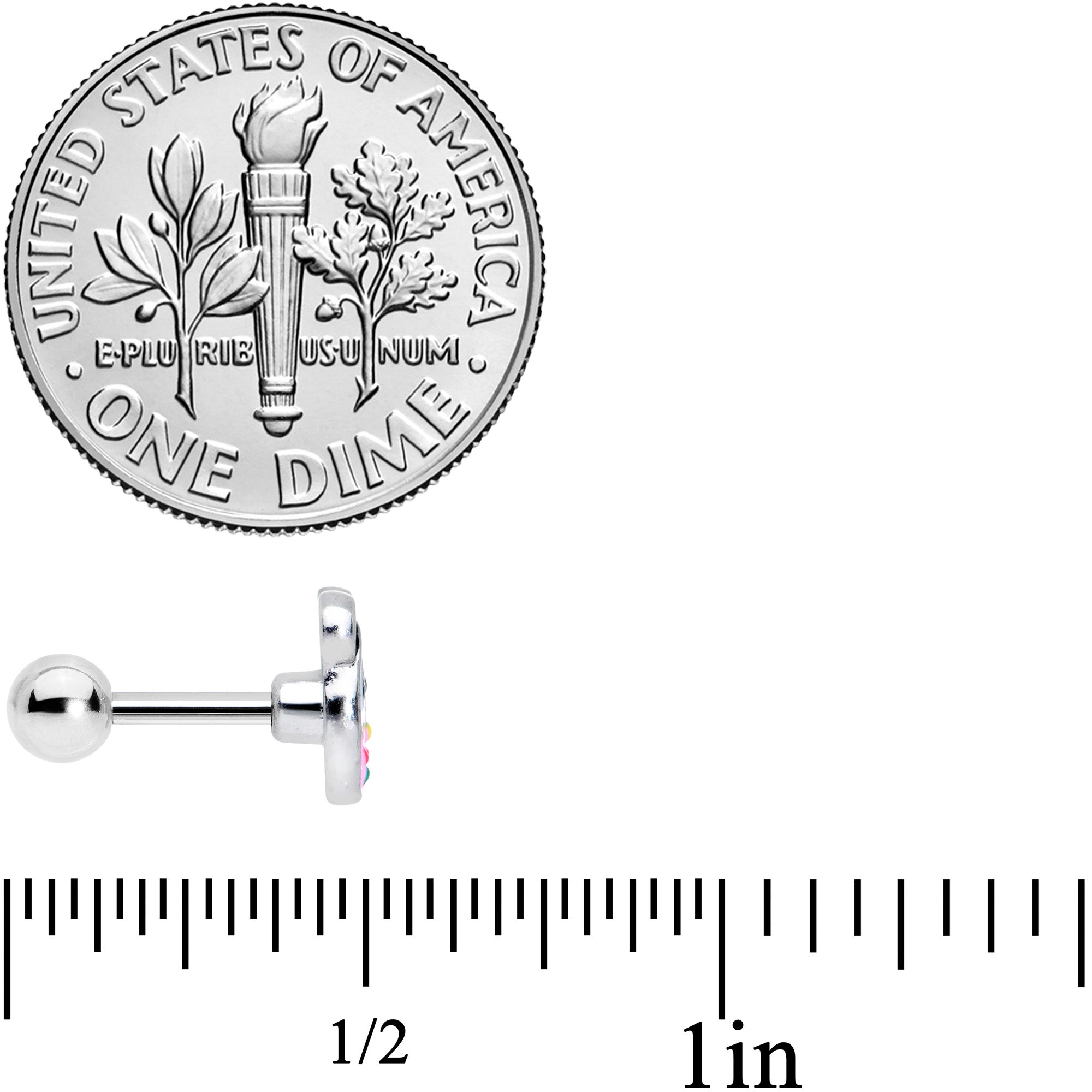 16G 1/4 Pink White Panda Donut Cartilage Tragus