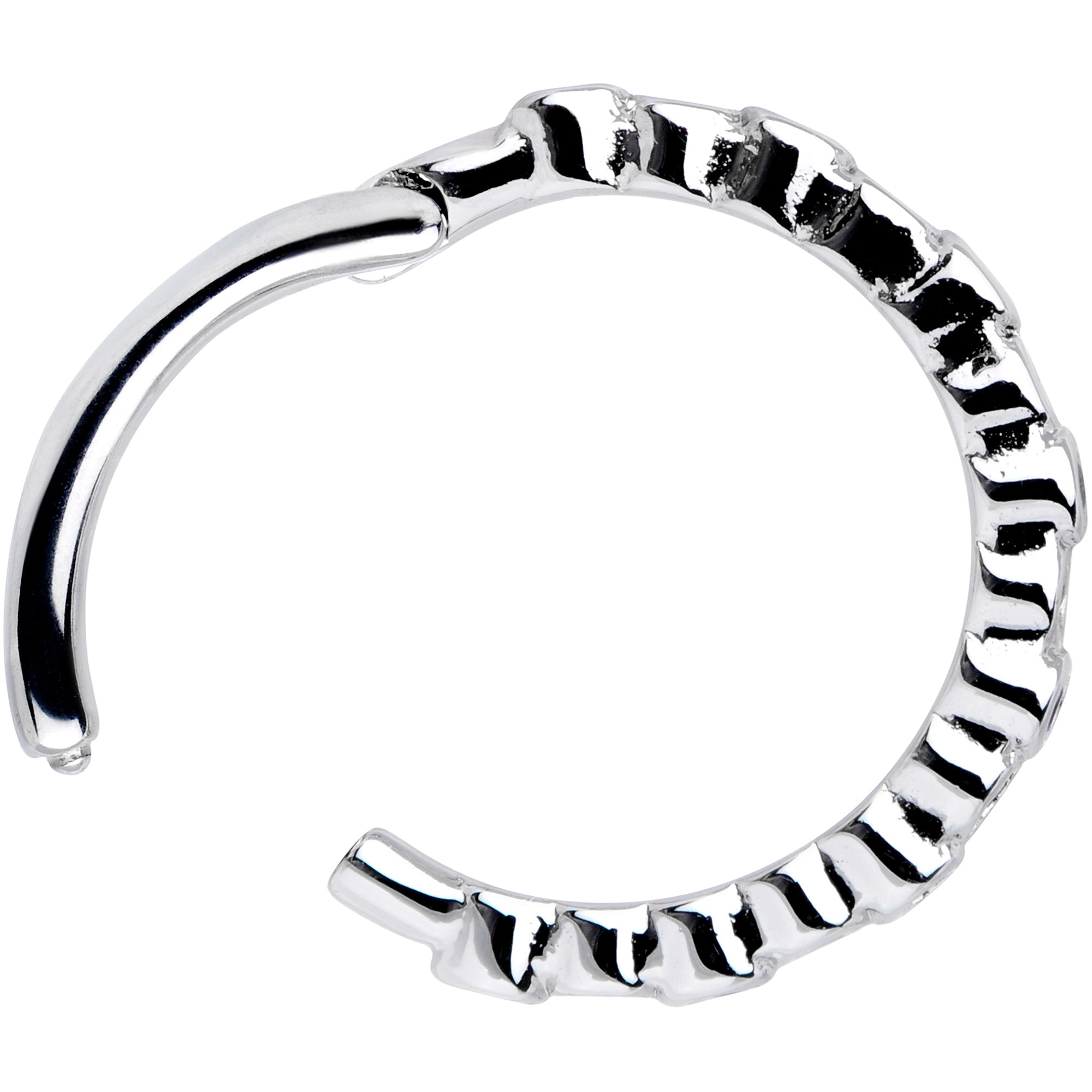 16G 3/8 Clear Blue CZ Gem Classic Circles Hinged Segment Ring