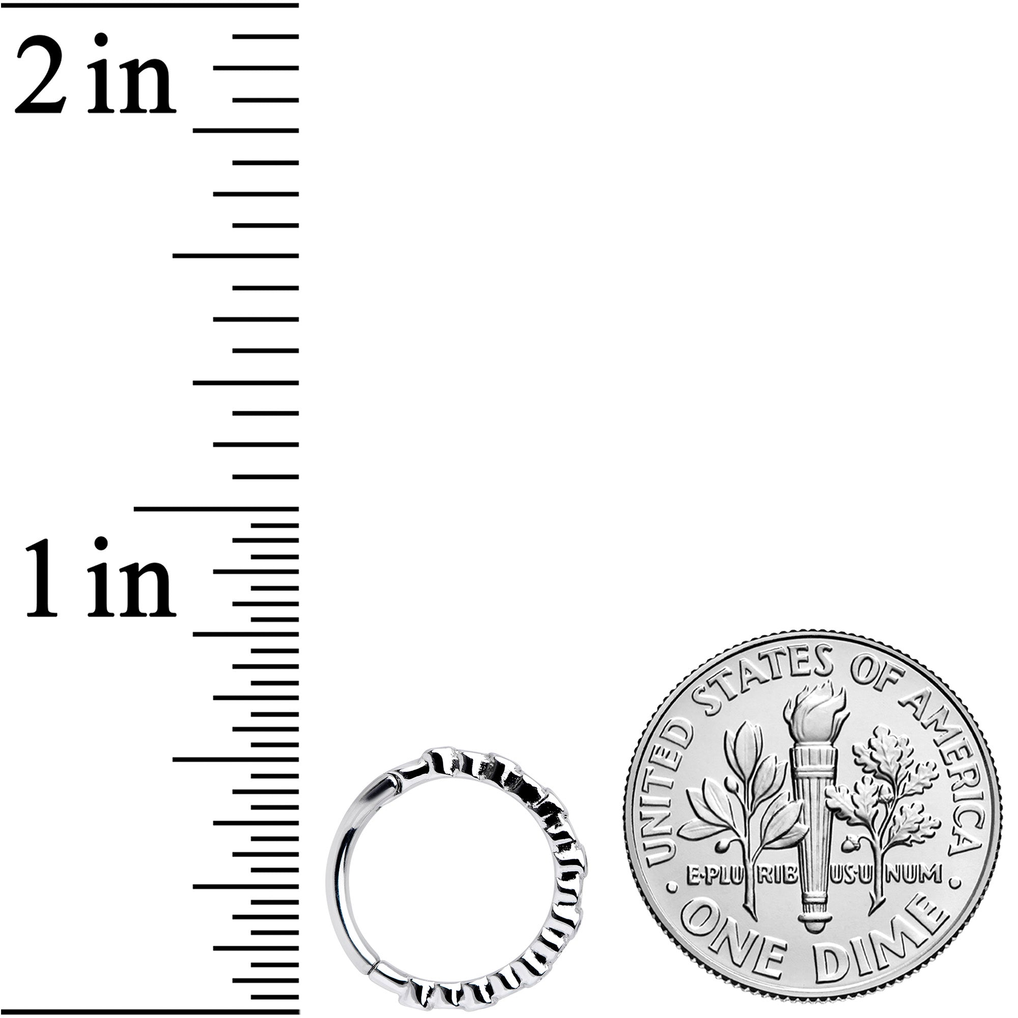 16G 3/8 Clear Blue CZ Gem Classic Circles Hinged Segment Ring