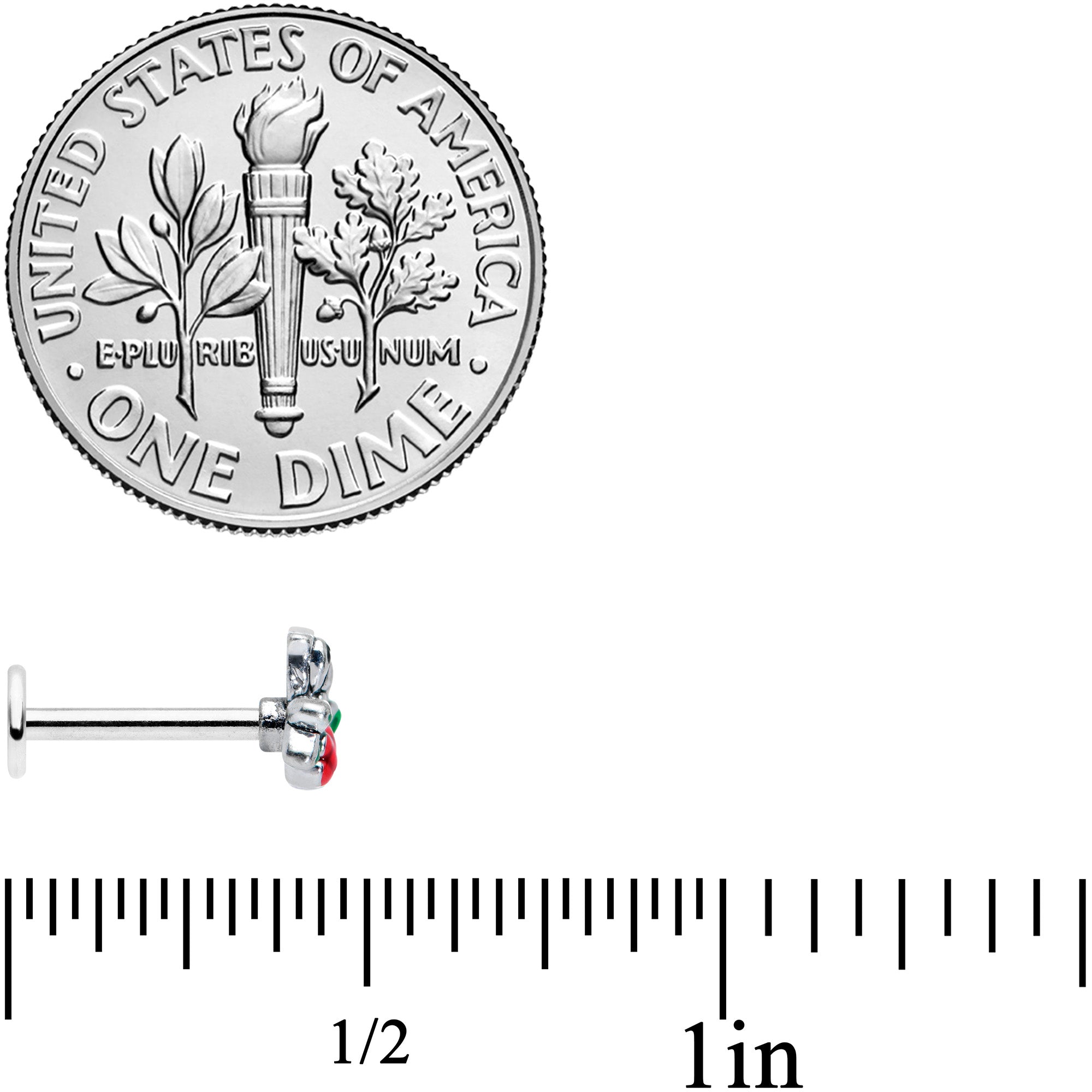 16G 5/16 Perching Bird Flower Labret Monroe Tragus