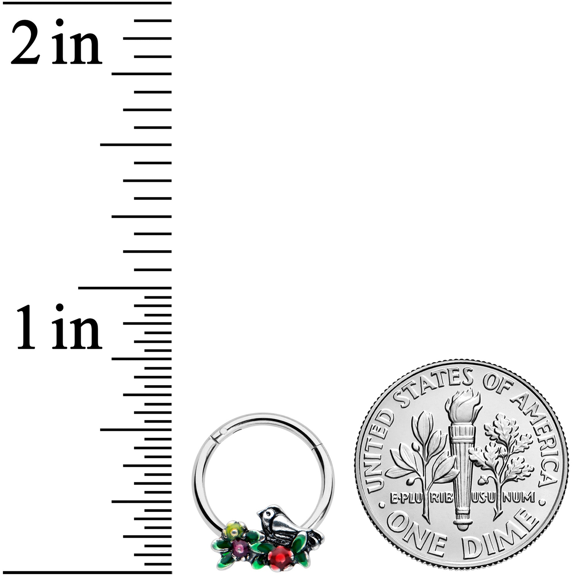 16G 3/8 Perching Bird Cartilage Hinged Segment Ring