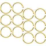 18 Gauge 5/16 Gold Tone Anodized Seamless Circular Ring Set of 12