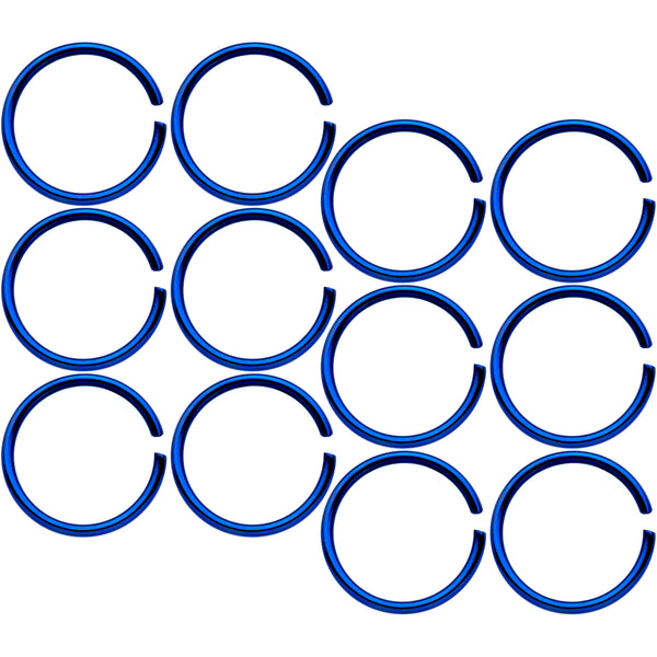 20 Gauge 5/16 Blue Anodized Seamless Circular Ring Set of 12