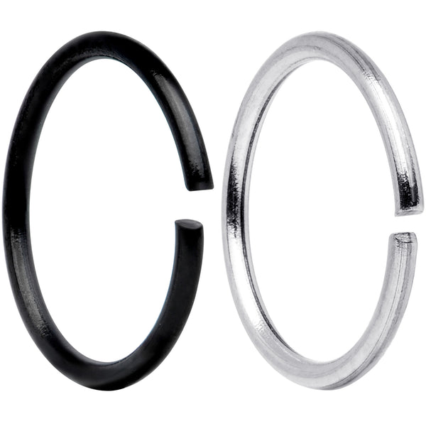 20 Gauge 5/16 Steel Black Anodized Seamless Circular Ring Set of 12