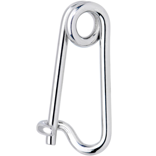 14 Gauge Surgical Steel Safety Pin Taper Earring BodyCandy