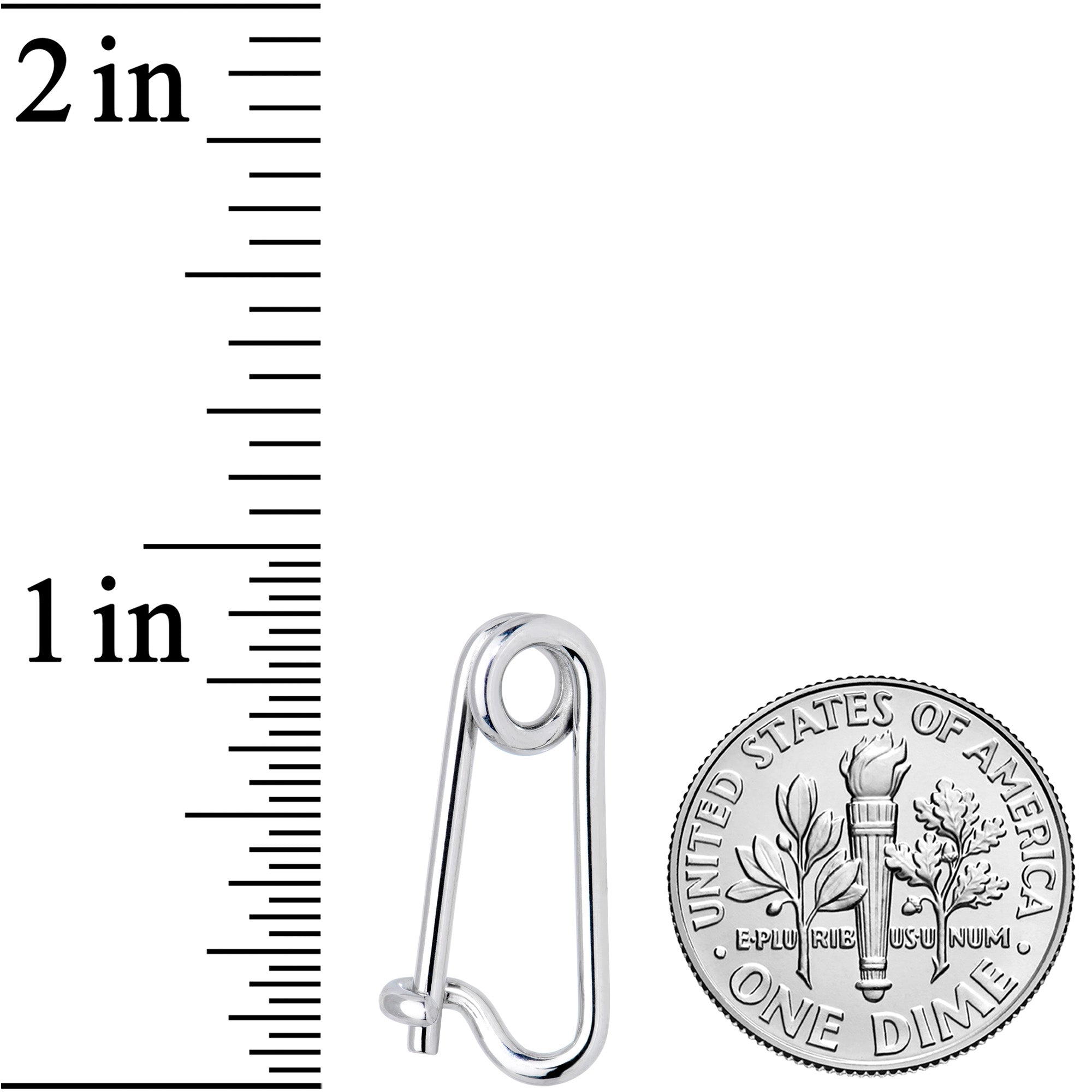 14 Gauge Surgical Steel Safety Pin Taper Earring