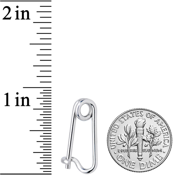 14 Gauge Surgical Steel Safety Pin Taper Earring BodyCandy